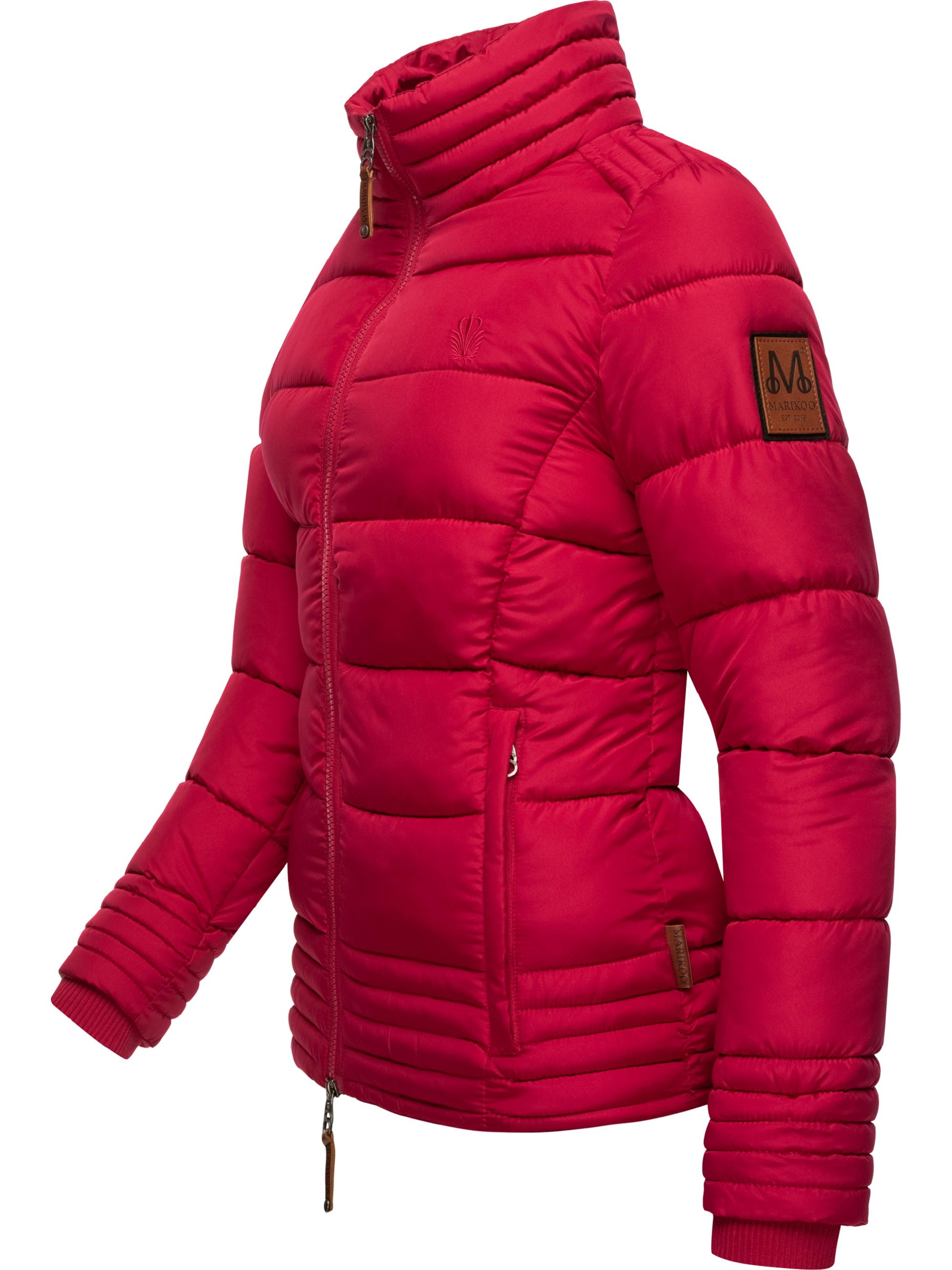 Kurze Winter Steppjacke mit Kapuze "Sole" Fuchsia