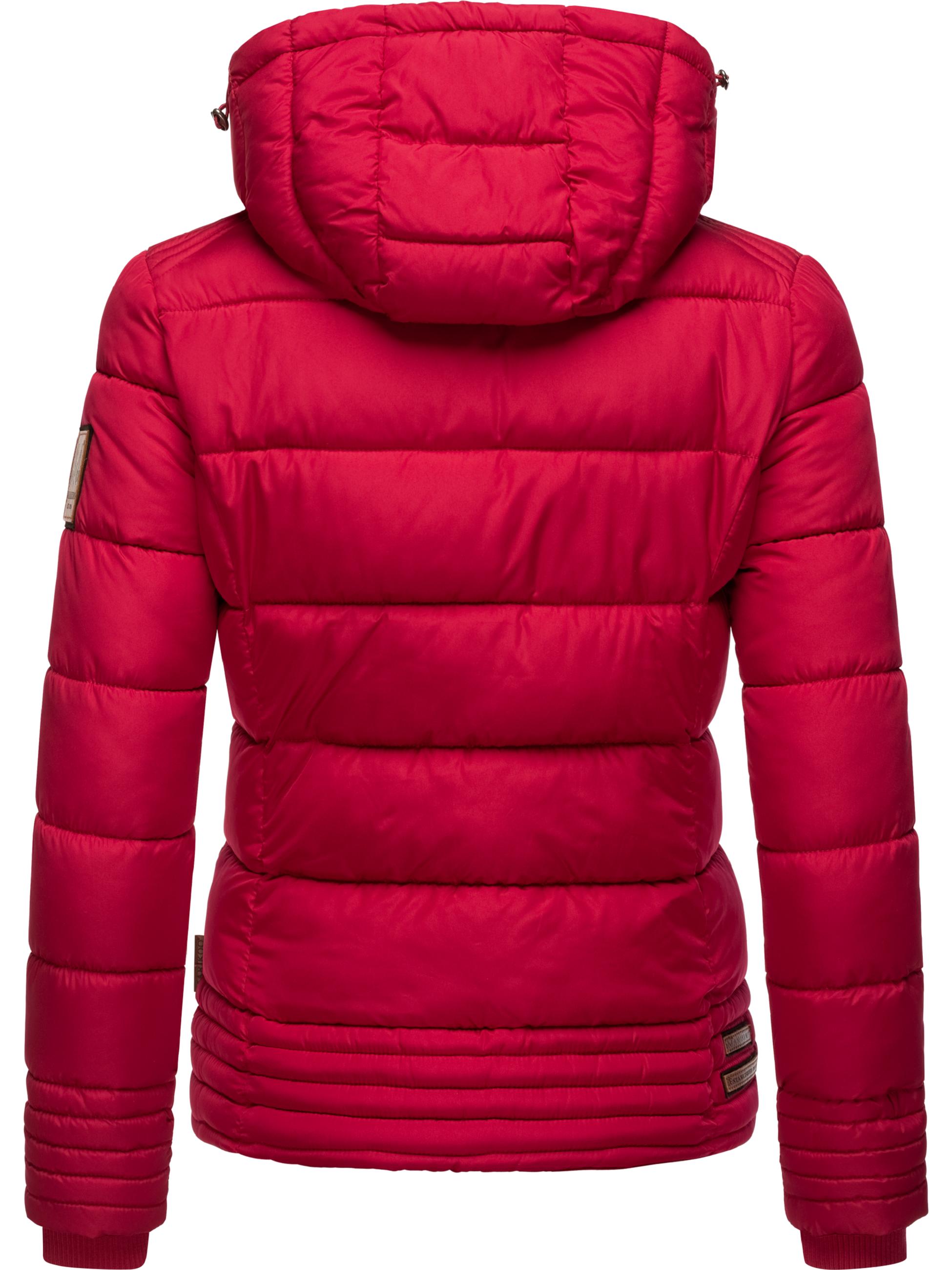 Kurze Winter Steppjacke mit Kapuze "Sole" Fuchsia