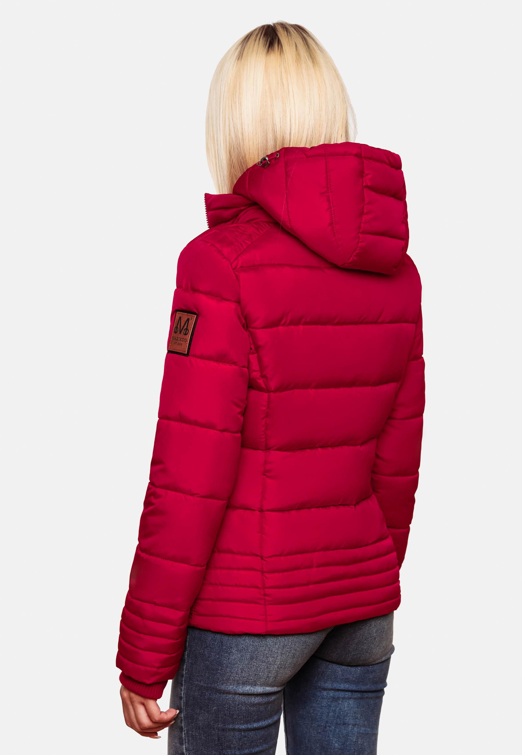 Kurze Winter Steppjacke mit Kapuze "Sole" Fuchsia