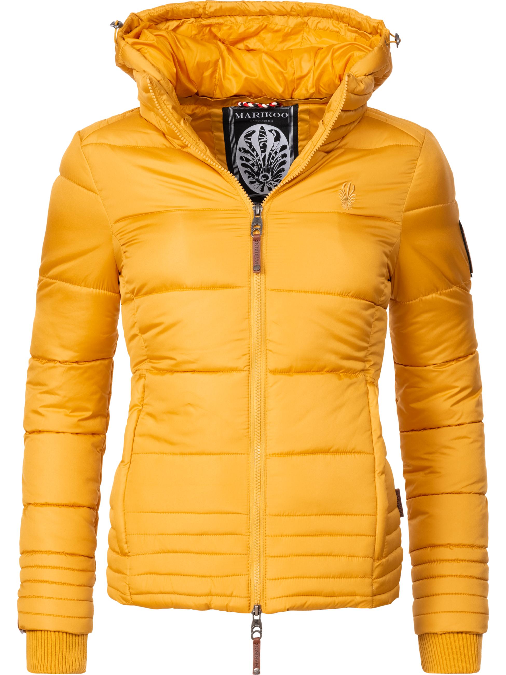 Kurze Winter Steppjacke mit Kapuze "Sole" Gelb