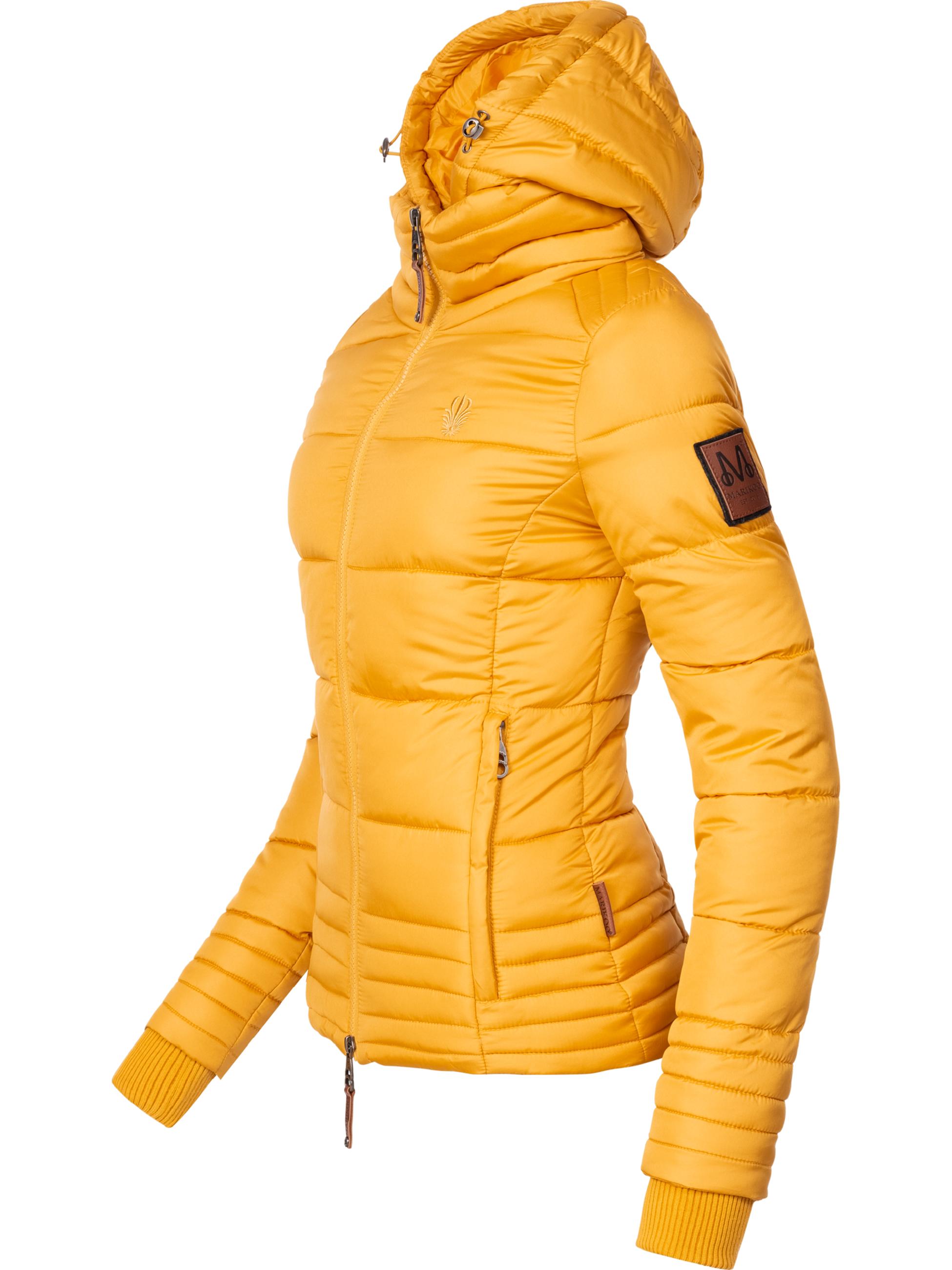 Kurze Winter Steppjacke mit Kapuze "Sole" Gelb