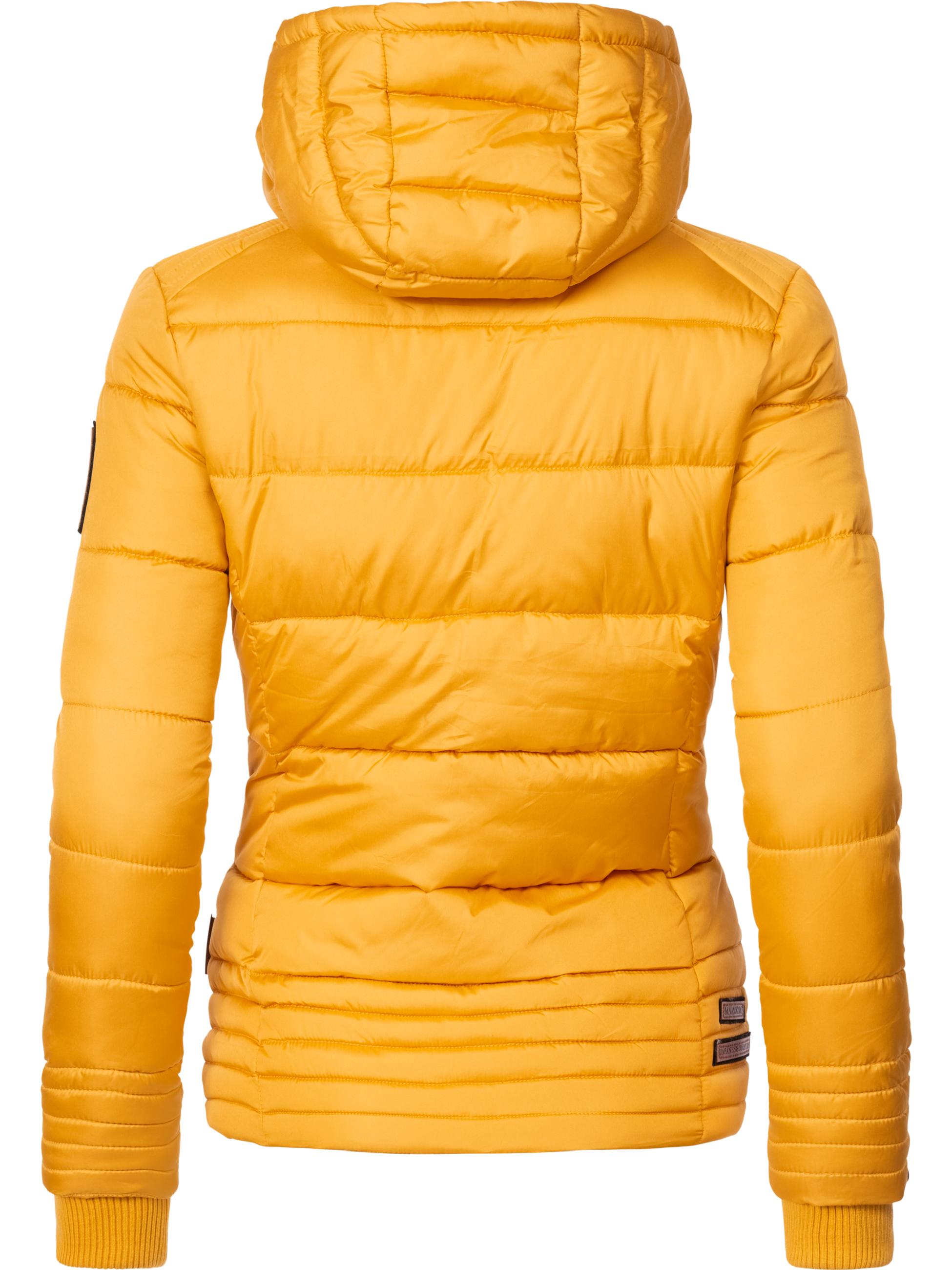 Kurze Winter Steppjacke mit Kapuze "Sole" Gelb