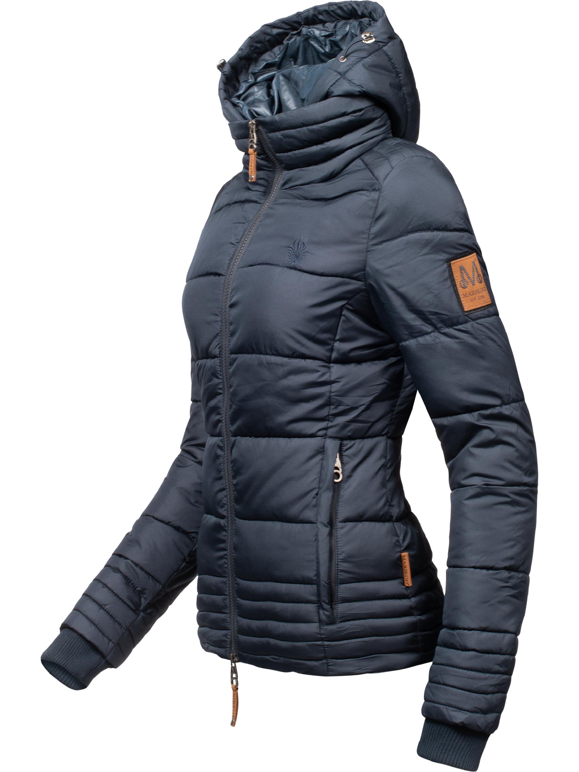 Kurze Winter Steppjacke mit Kapuze "Sole" Navy