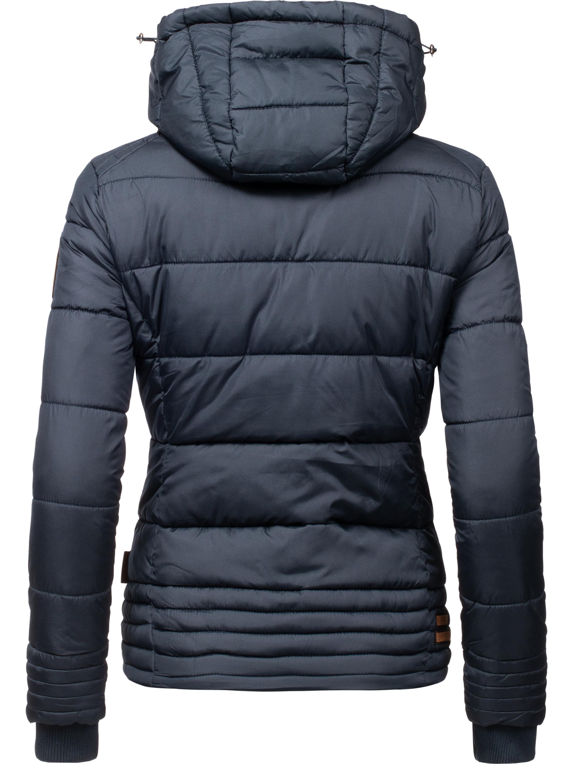 Kurze Winter Steppjacke mit Kapuze "Sole" Navy