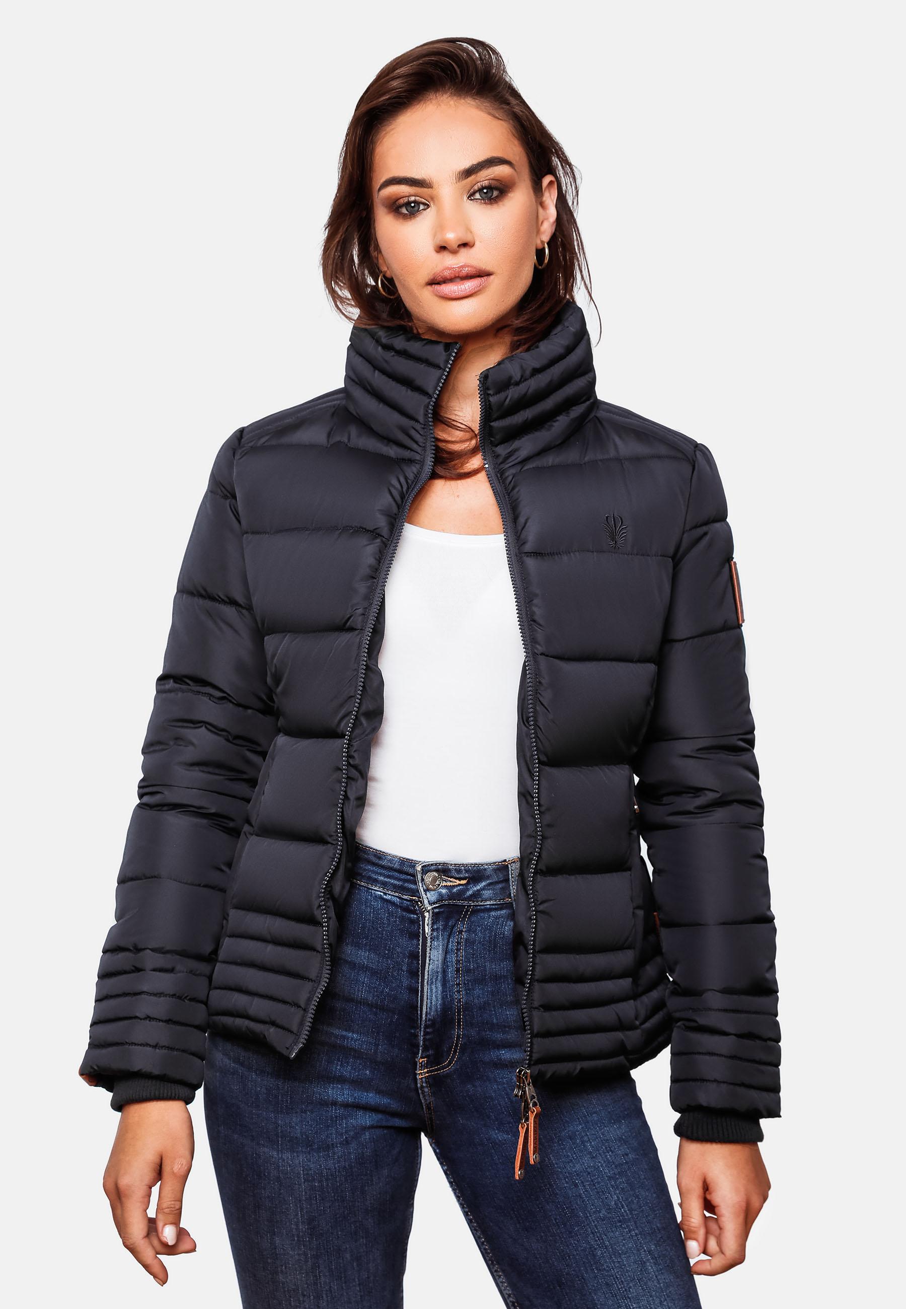 Kurze Winter Steppjacke mit Kapuze "Sole" Navy