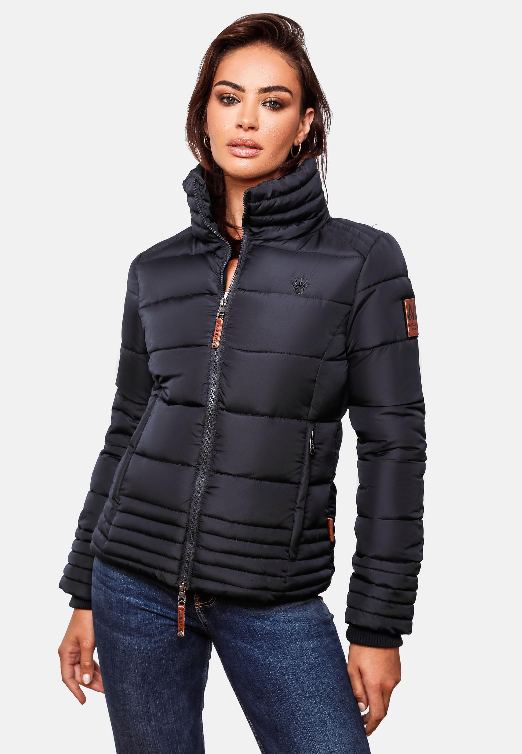 Kurze Winter Steppjacke mit Kapuze "Sole" Navy