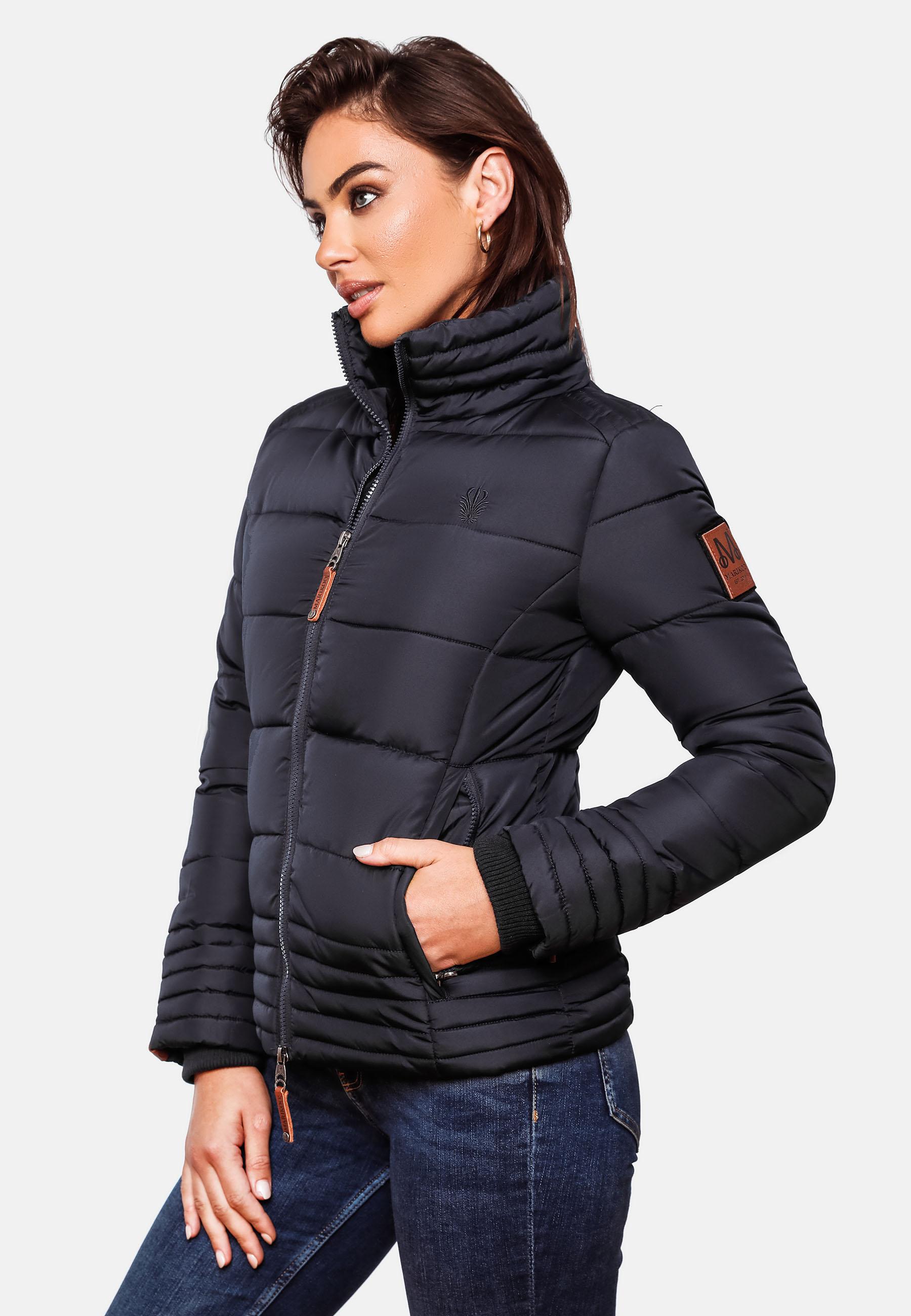 Kurze Winter Steppjacke mit Kapuze "Sole" Navy