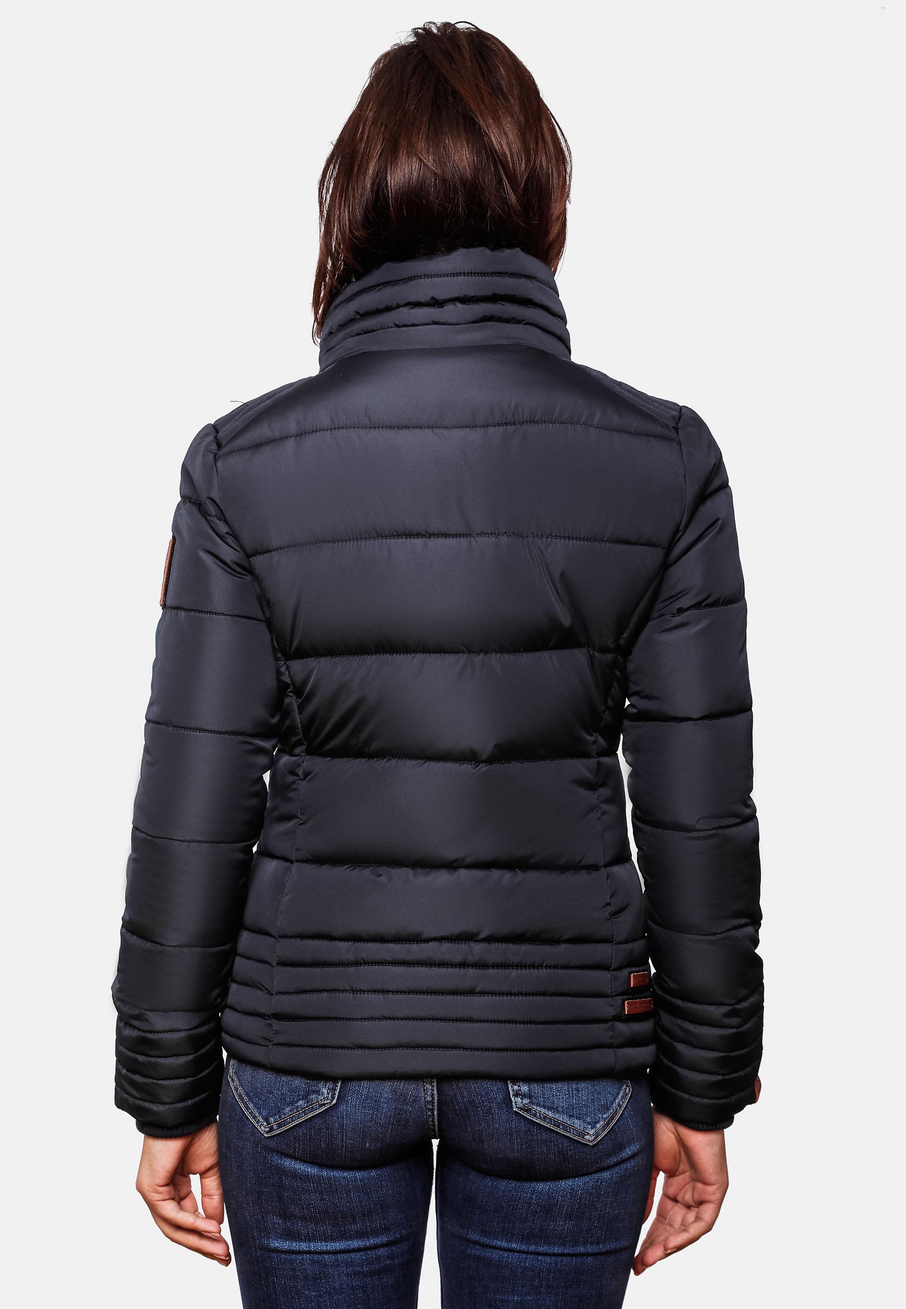 Kurze Winter Steppjacke mit Kapuze "Sole" Navy