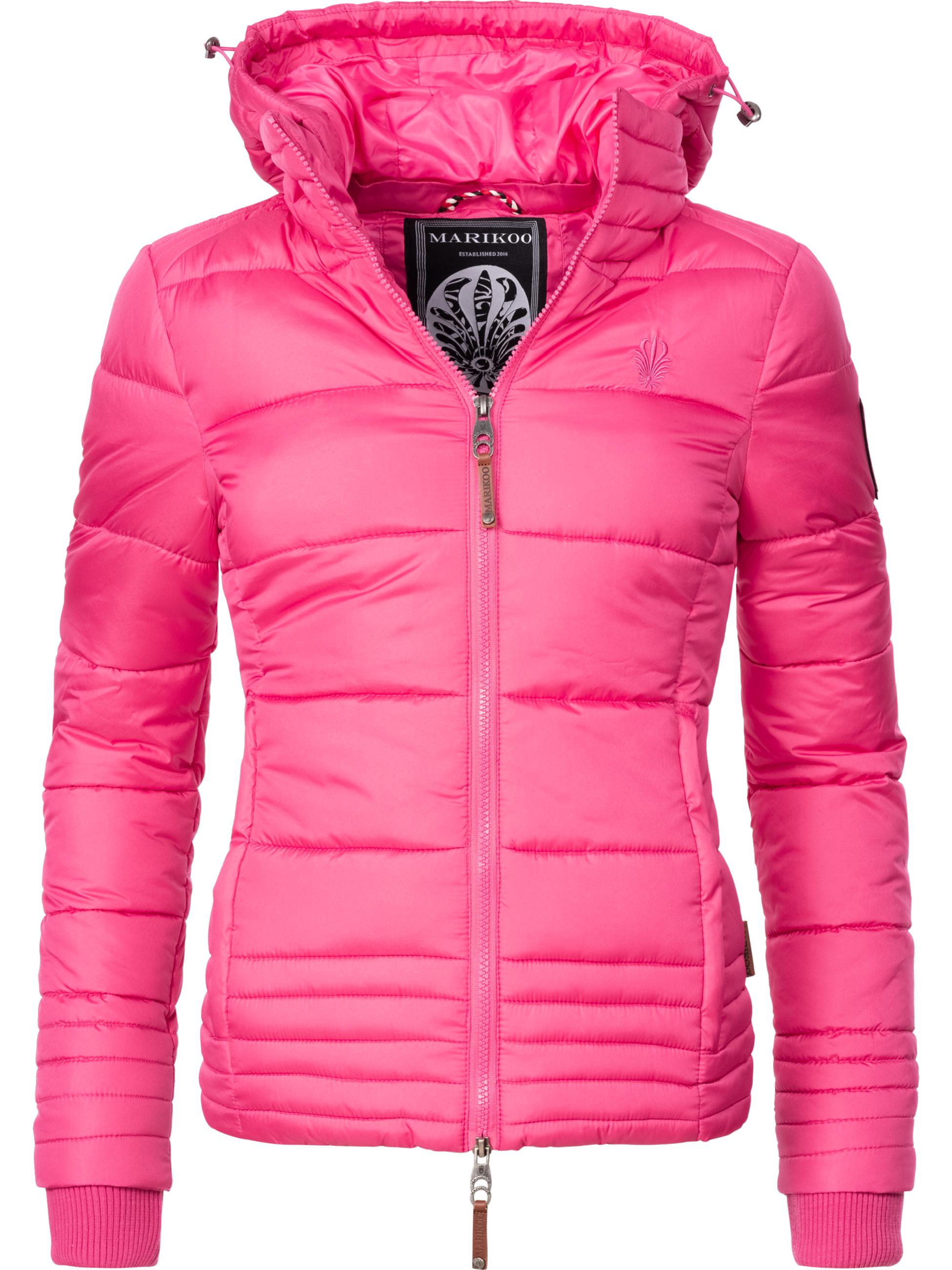 Kurze Winter Steppjacke mit Kapuze "Sole" Pink