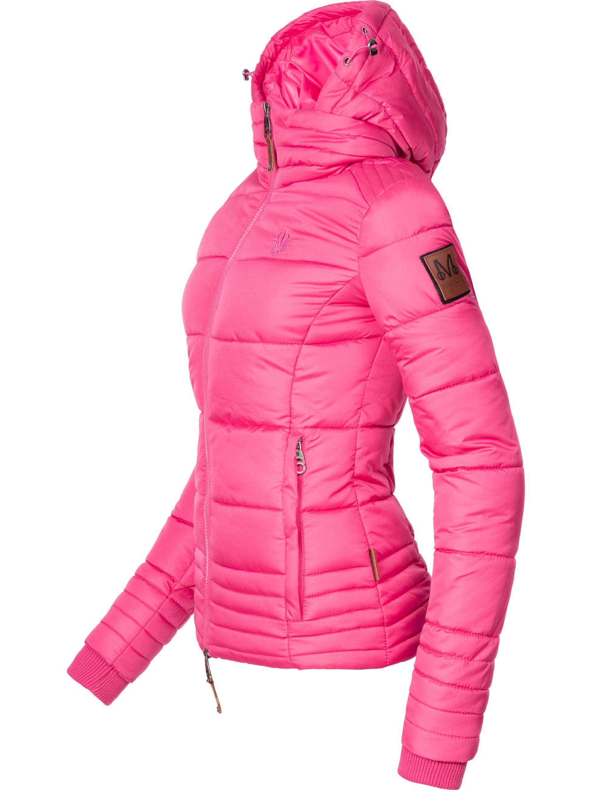 Kurze Winter Steppjacke mit Kapuze "Sole" Pink