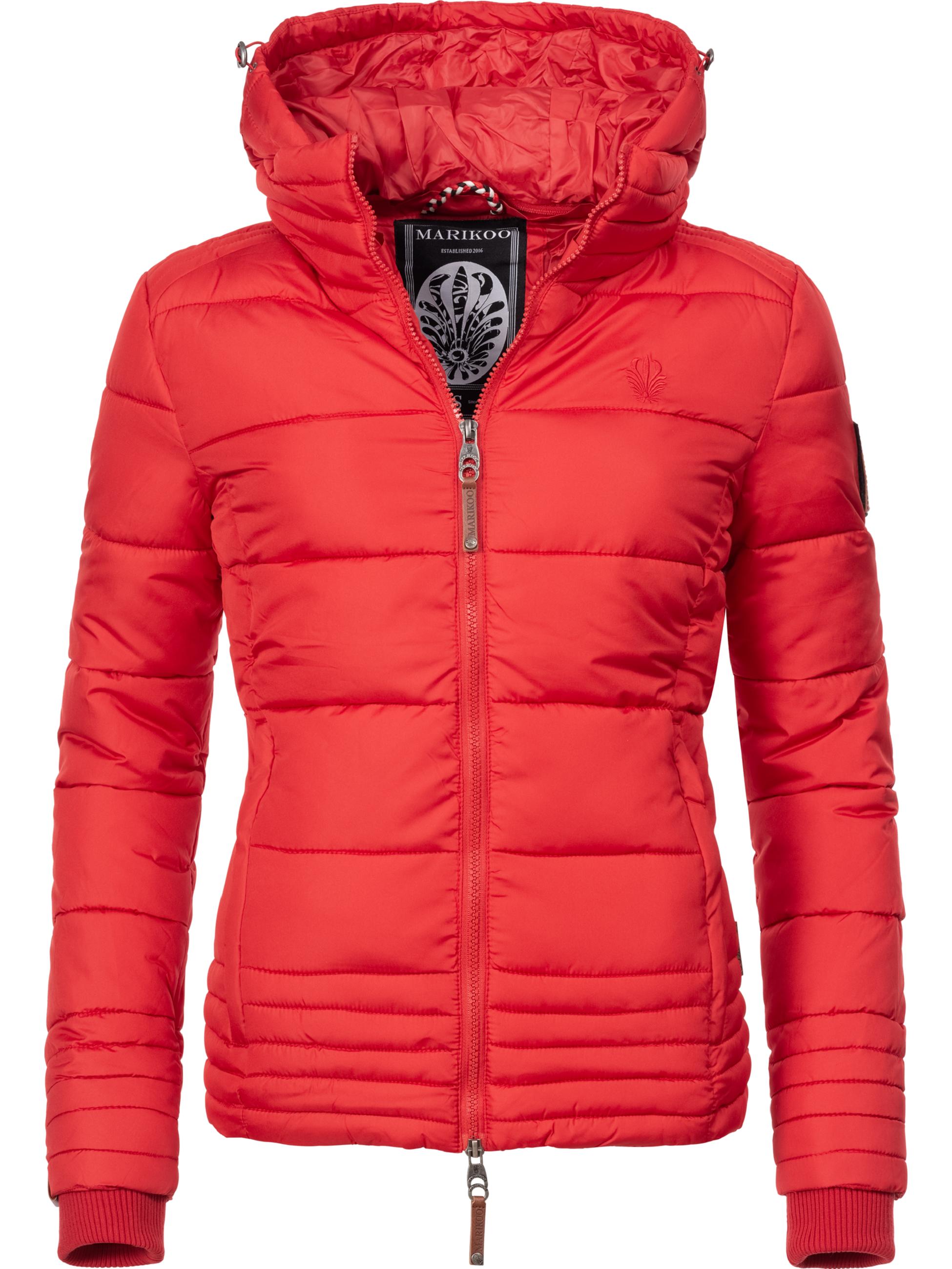 Kurze Winter Steppjacke mit Kapuze "Sole" Rot