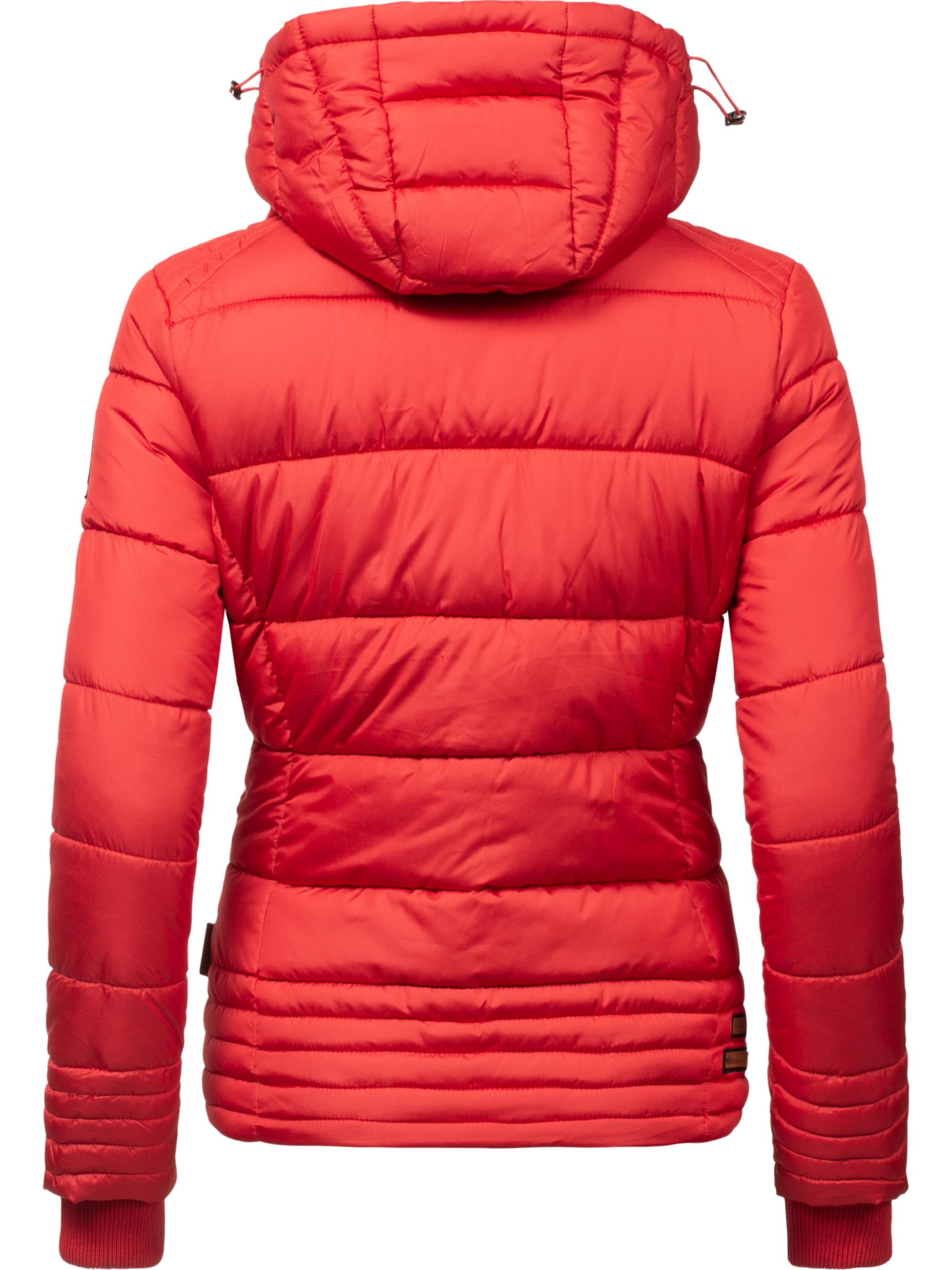 Kurze Winter Steppjacke mit Kapuze "Sole" Rot