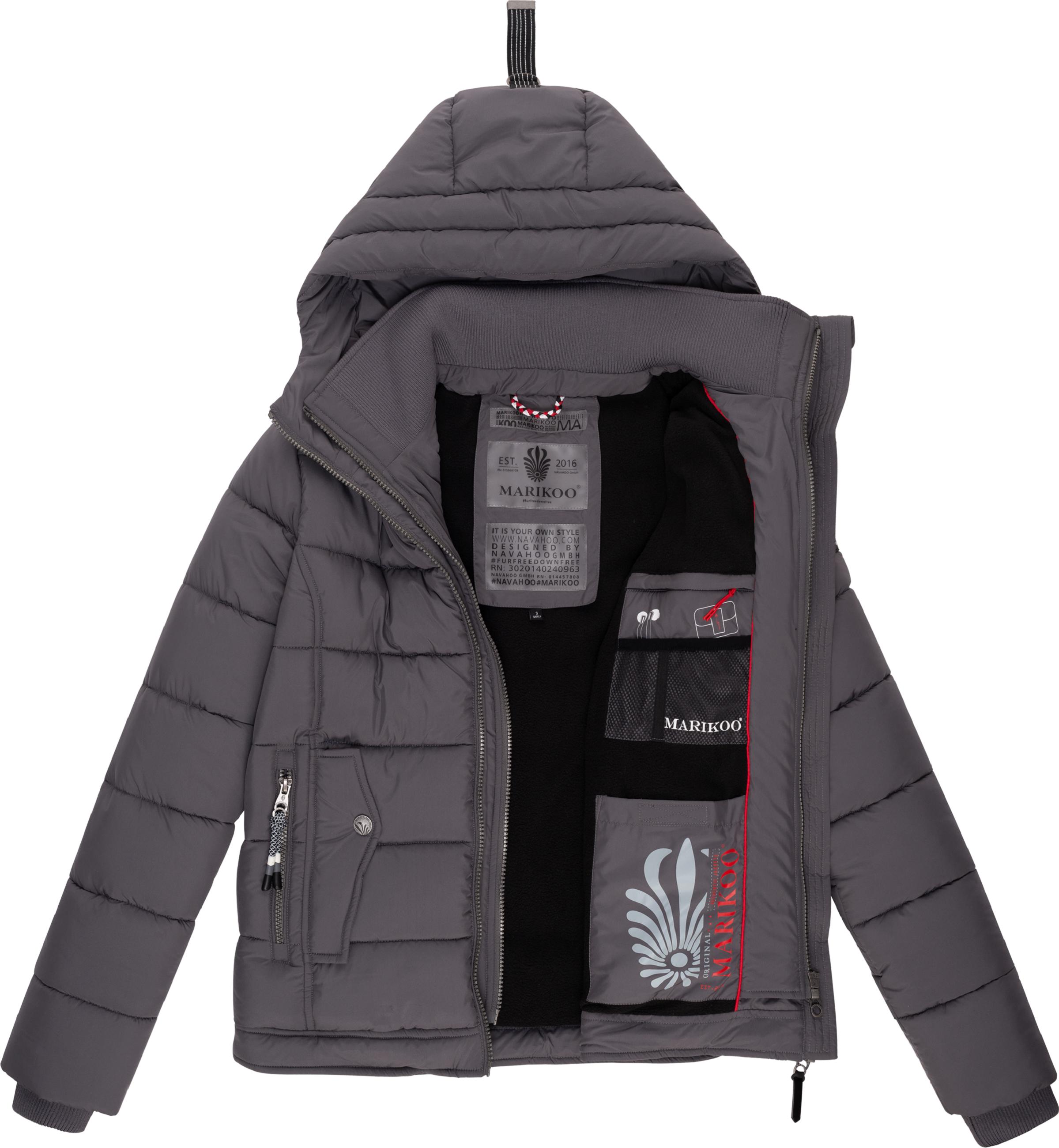 Winter Steppjacke mit Kapuze "Taisaa Prc" Dark Grey