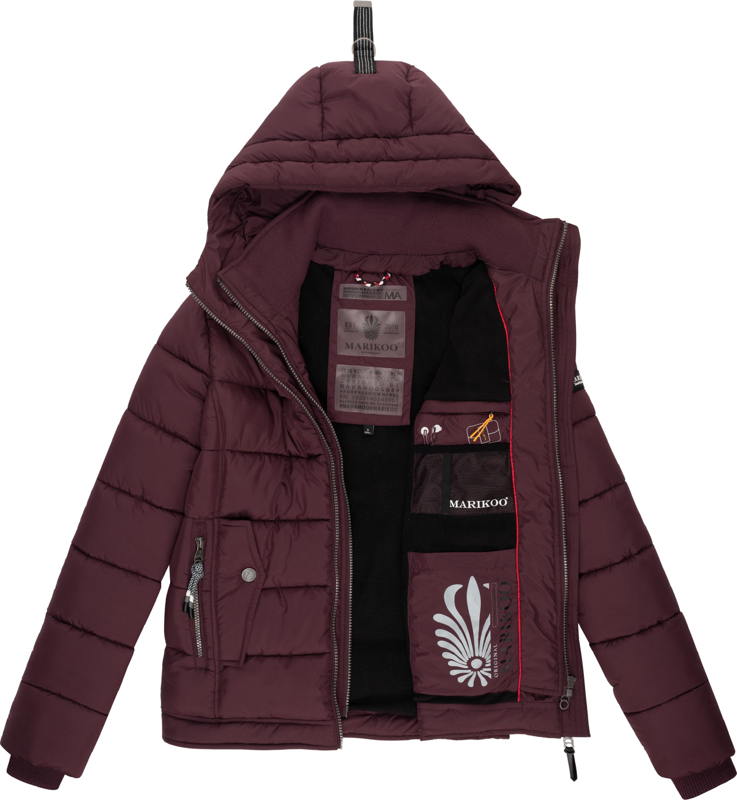 Winter Steppjacke mit Kapuze "Taisaa Prc" Wine