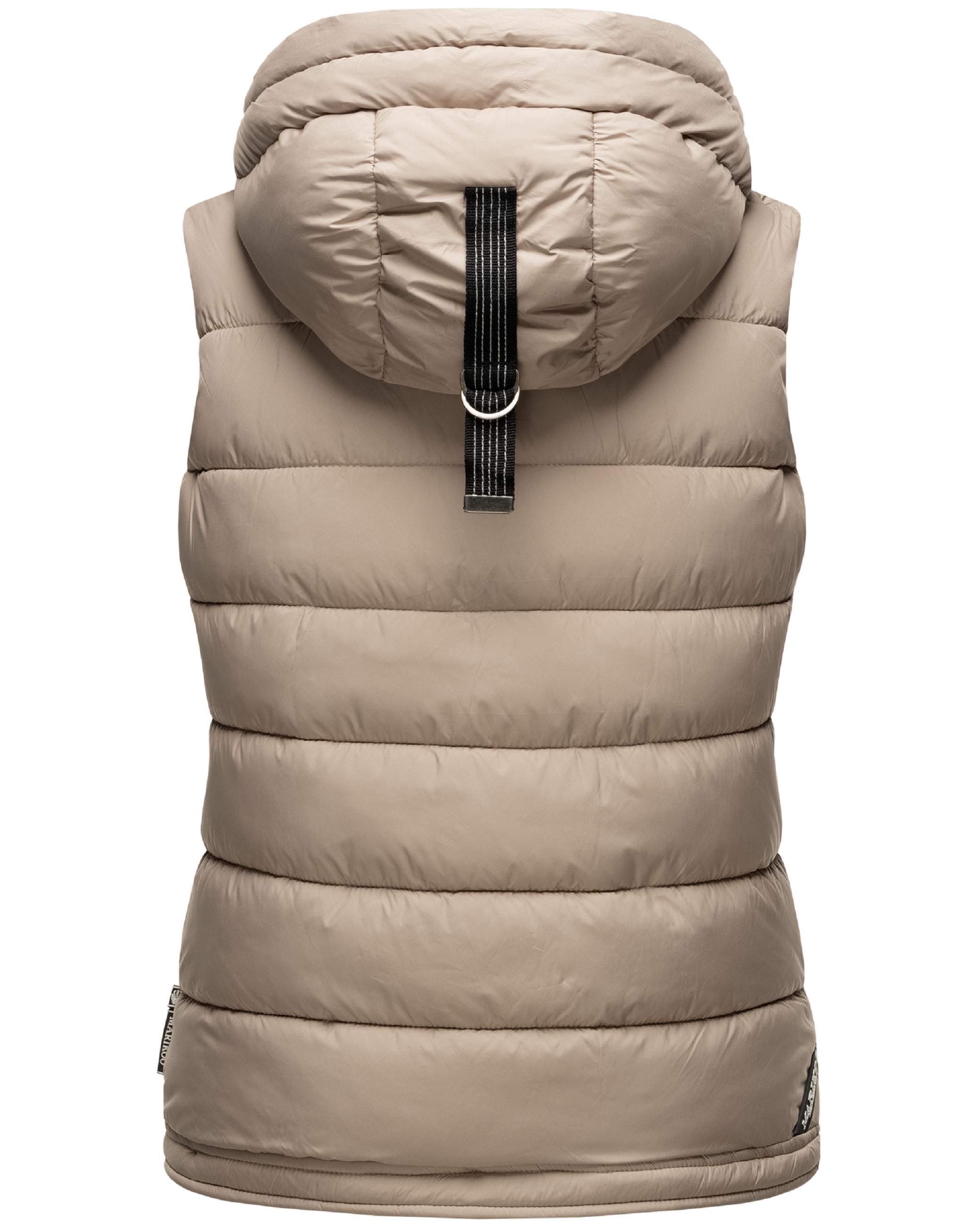 Warme Steppweste mit Kapuze "Taisaa" Taupe