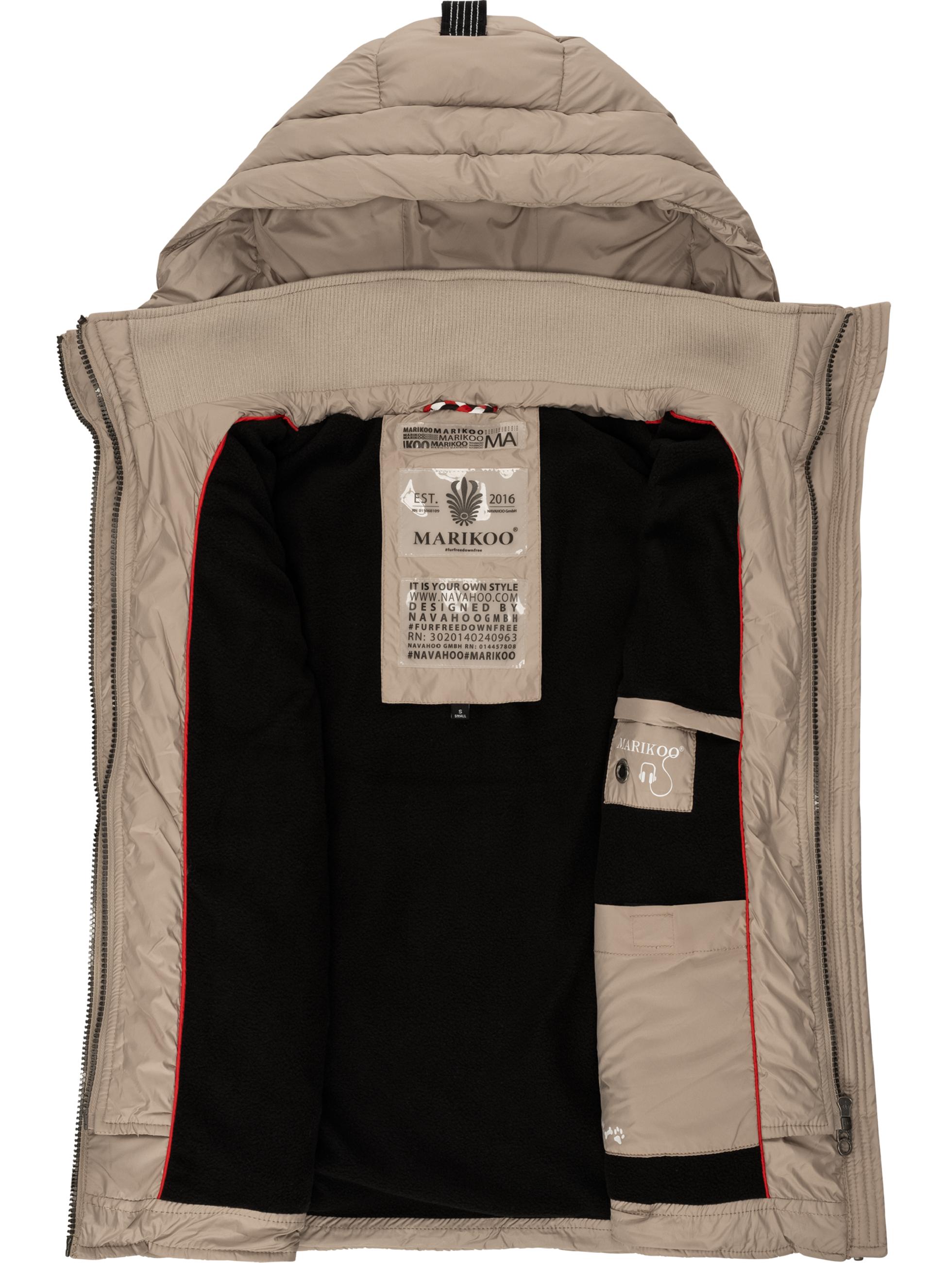 Warme Steppweste mit Kapuze "Taisaa" Taupe