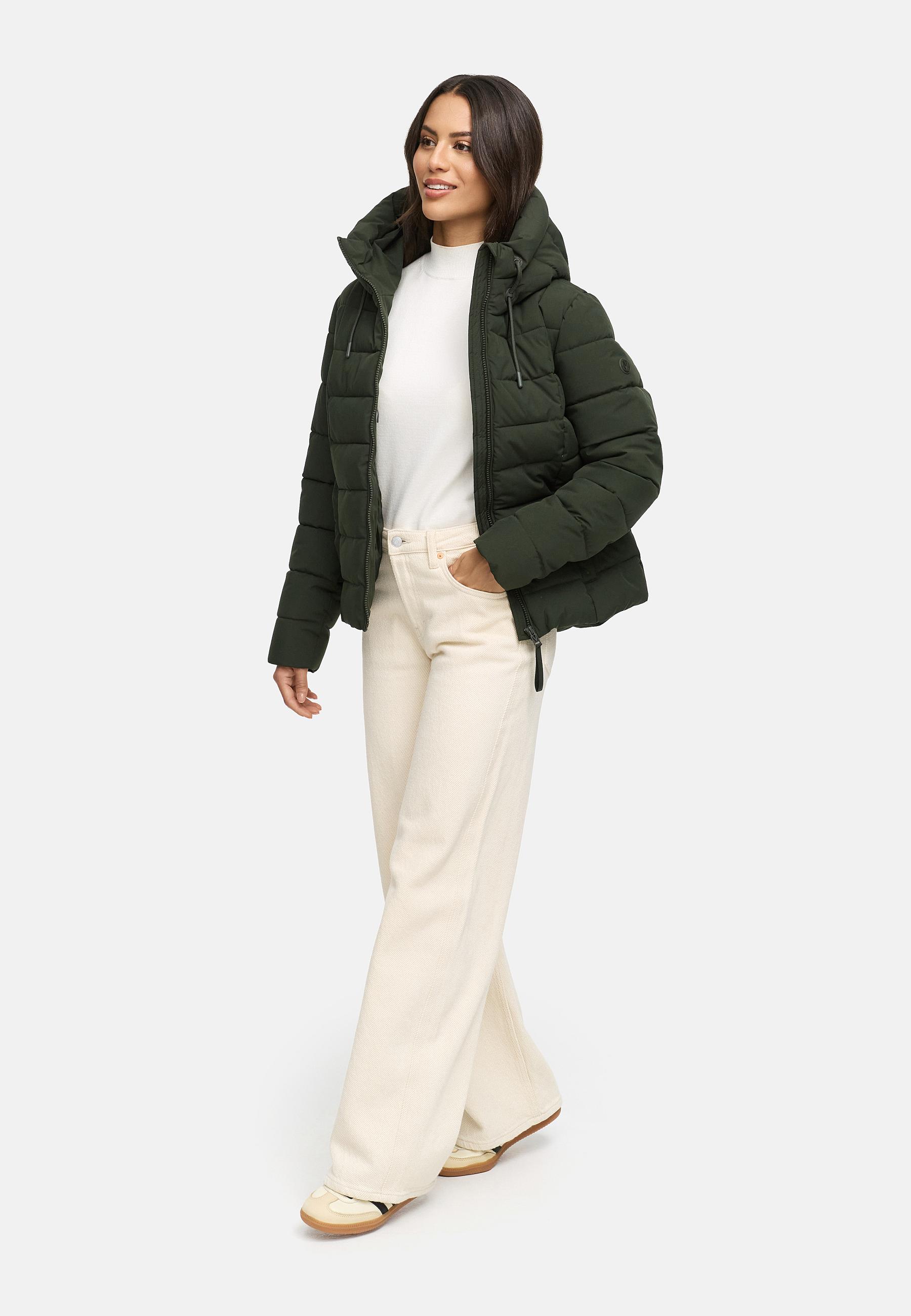 Steppjacke mit Kapuze "Tayenaa 16" Dark Olive
