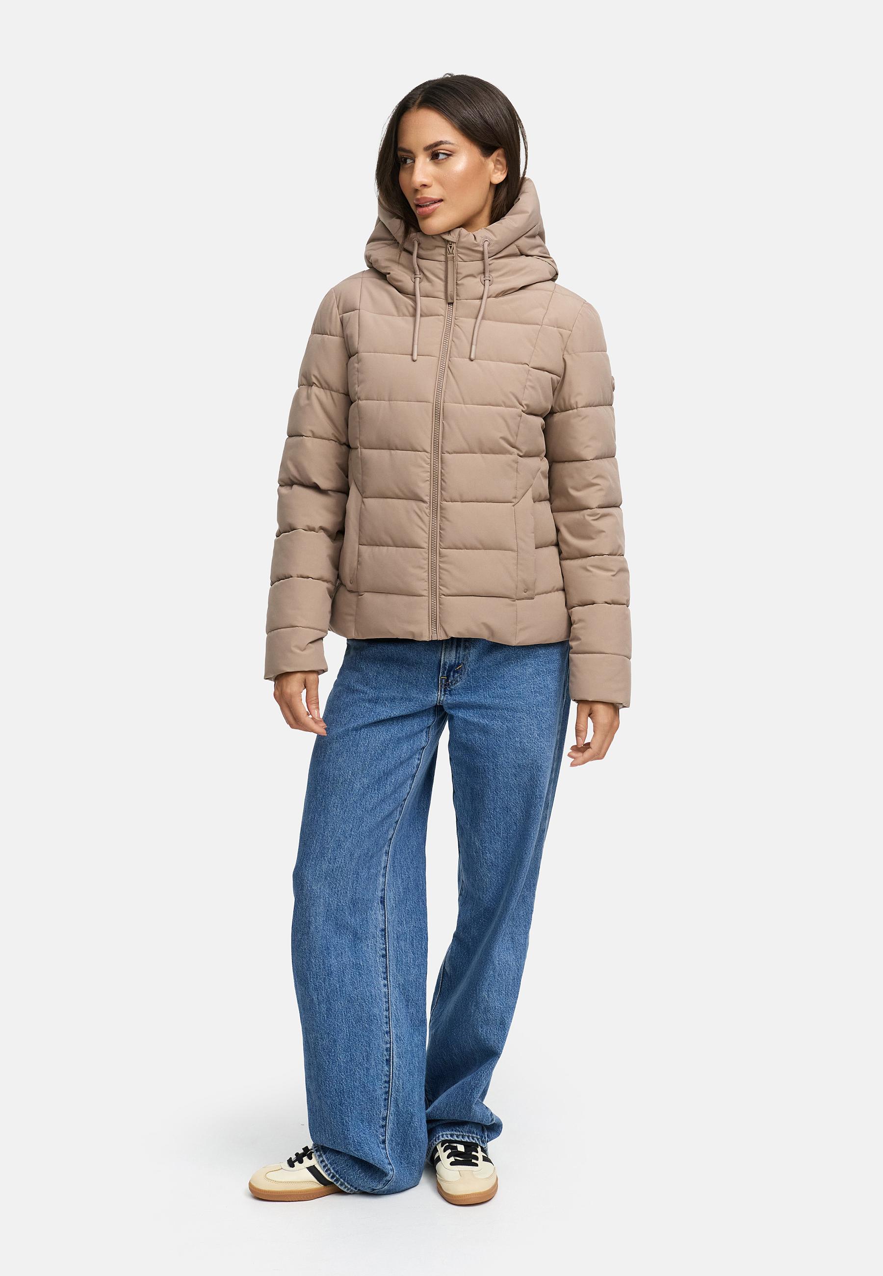 Steppjacke mit Kapuze "Tayenaa 16" Taupe Grey
