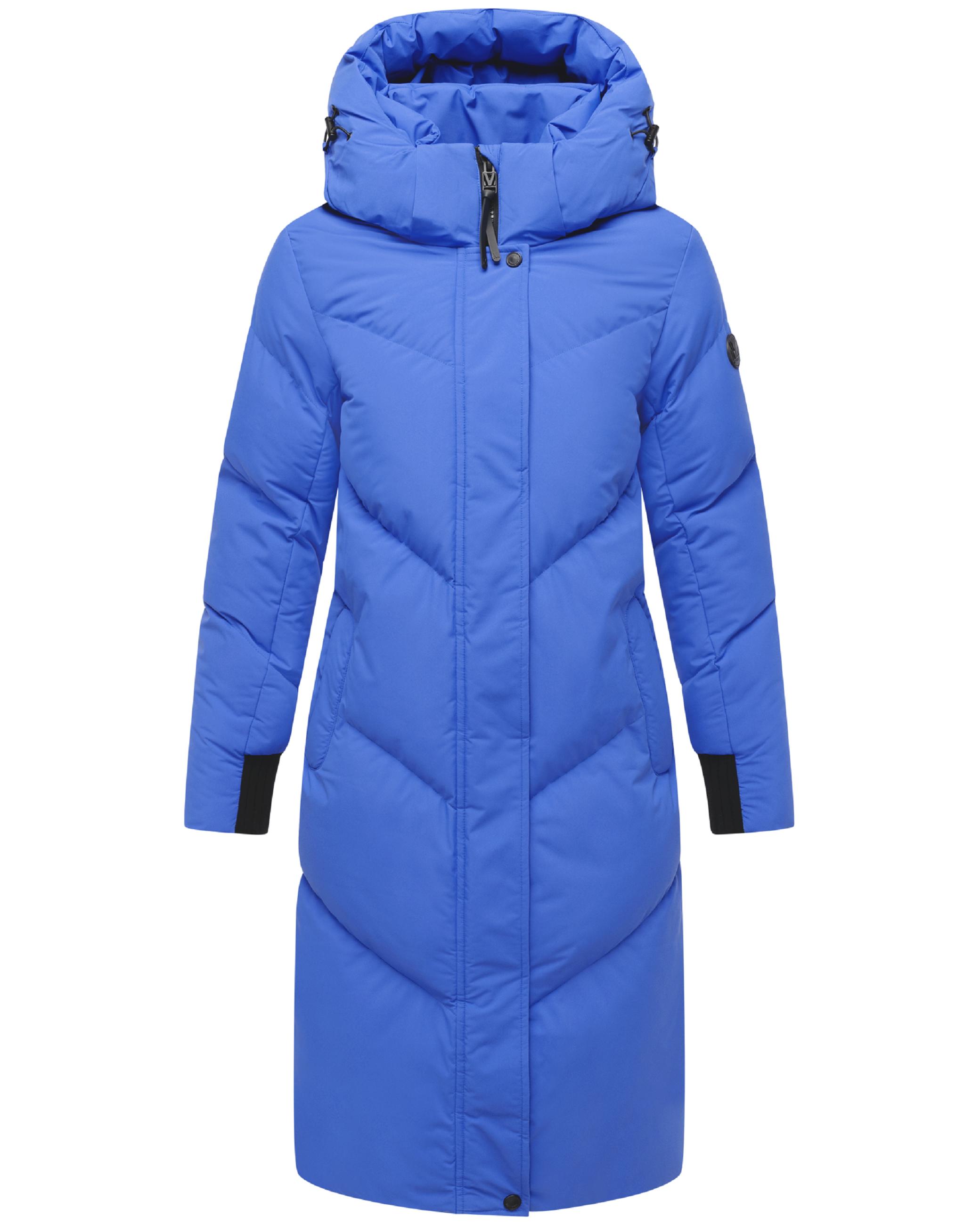 Langer Winter Steppmantel mit abnehmbarer Kapuze "Teonaa 16" Galaxy Blue