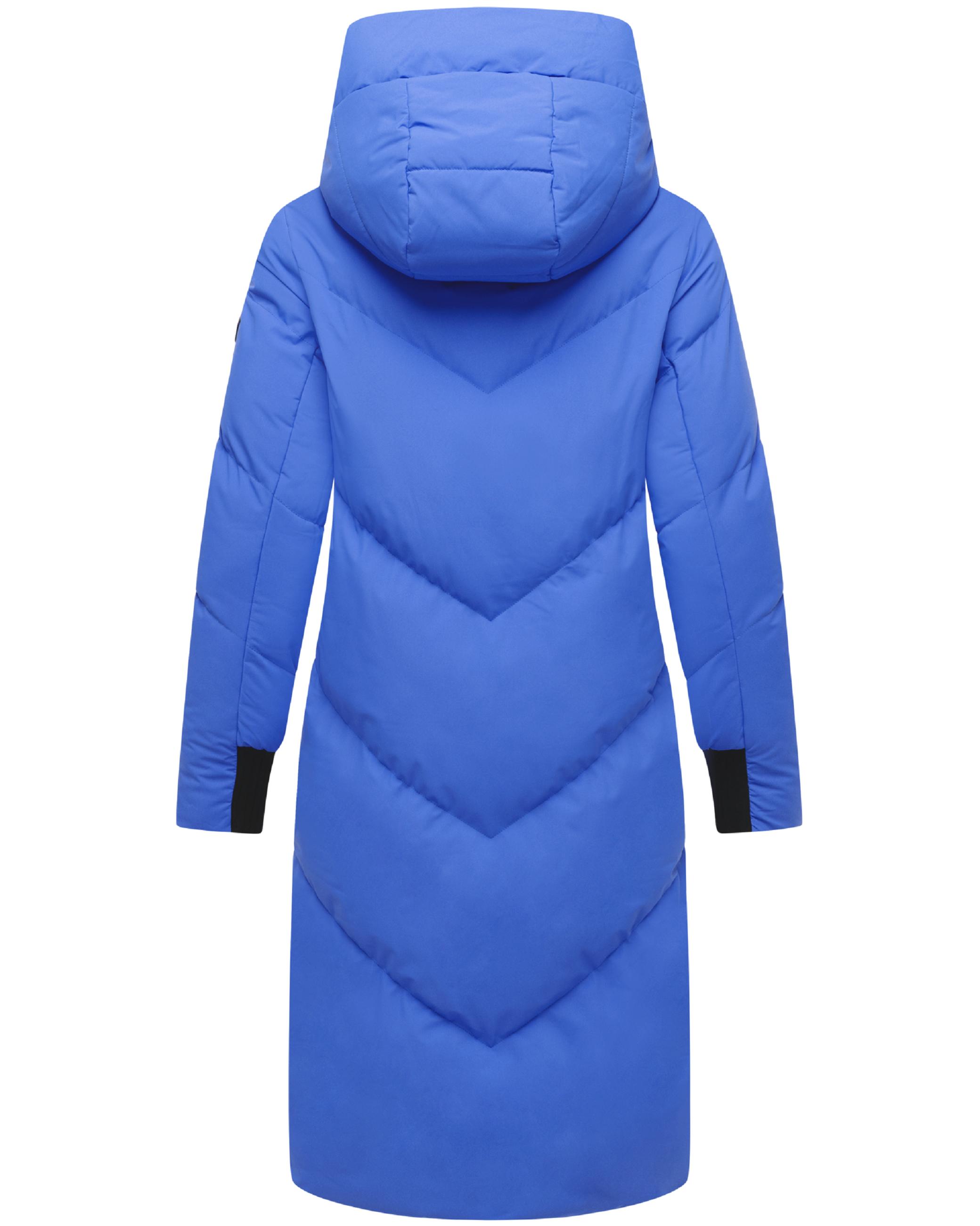 Langer Winter Steppmantel mit abnehmbarer Kapuze "Teonaa 16" Galaxy Blue