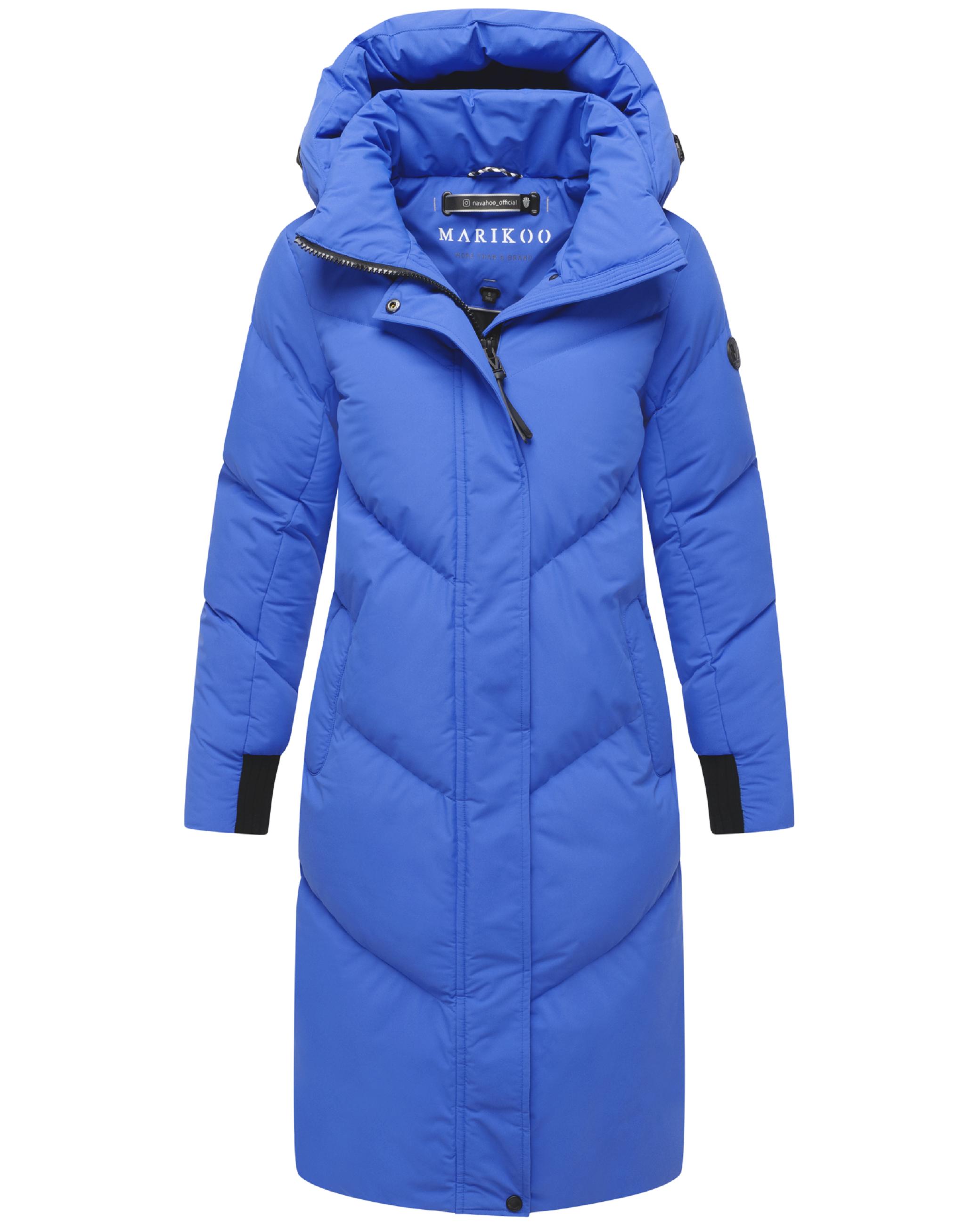 Langer Winter Steppmantel mit abnehmbarer Kapuze "Teonaa 16" Galaxy Blue
