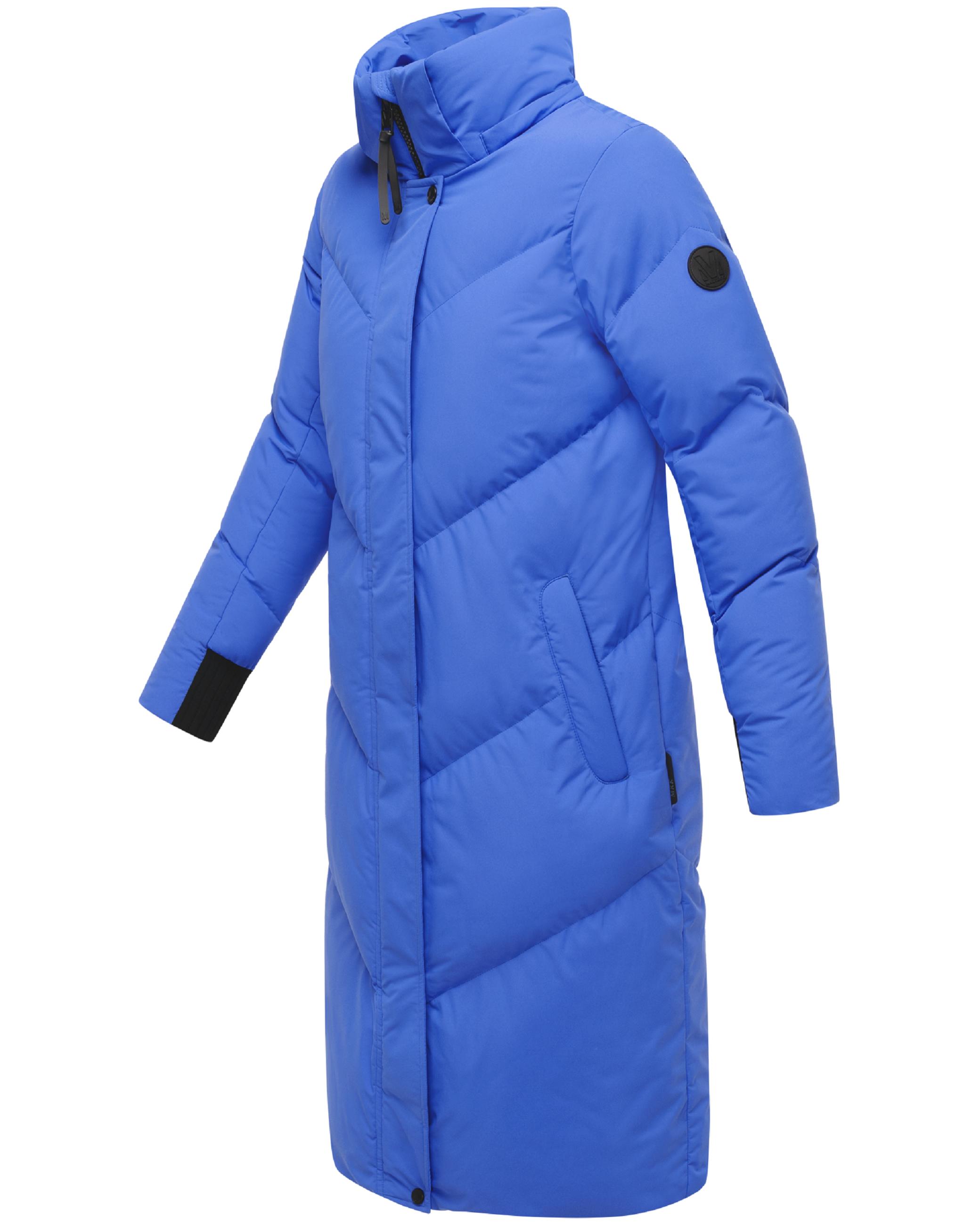 Langer Winter Steppmantel mit abnehmbarer Kapuze "Teonaa 16" Galaxy Blue