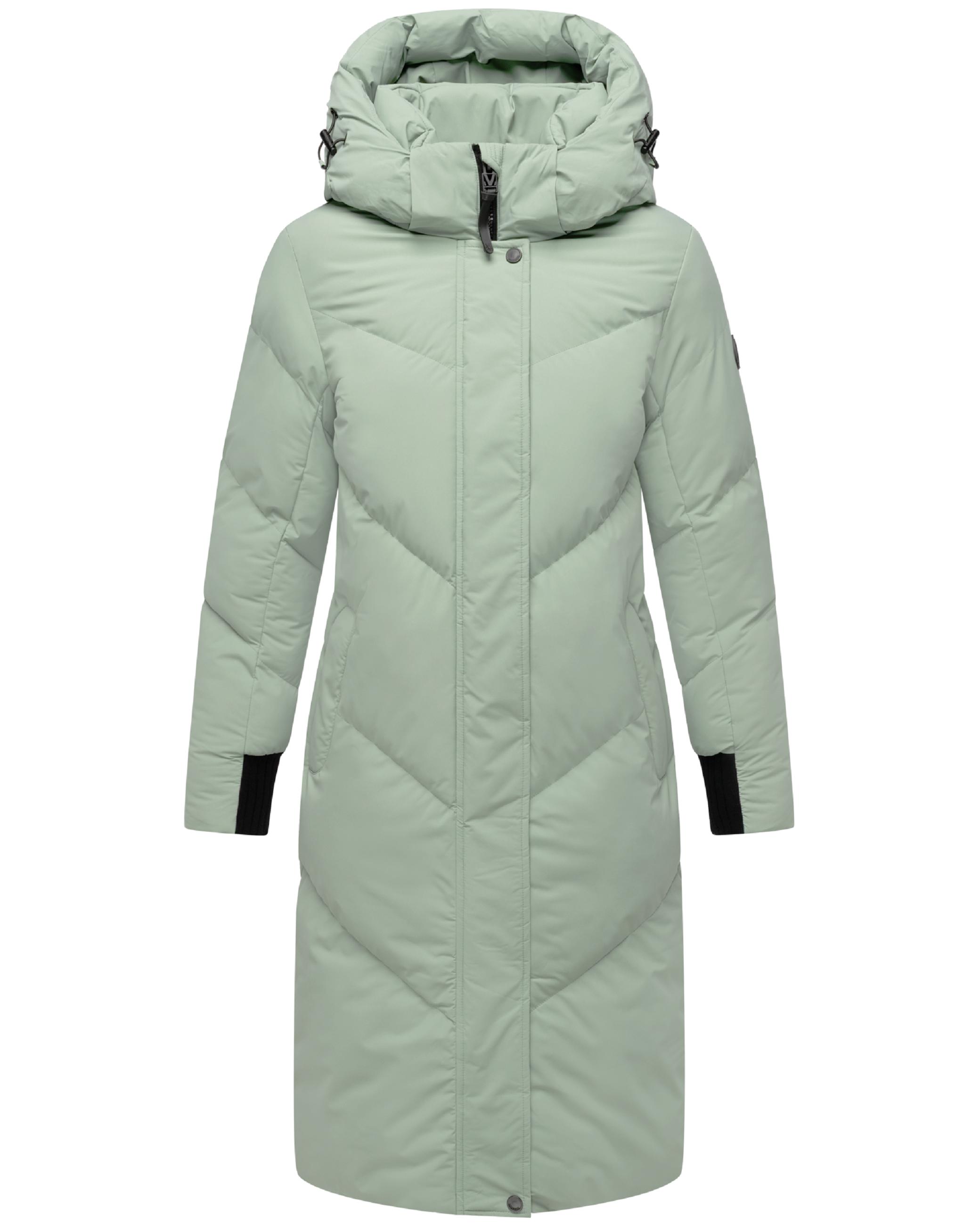 Langer Winter Steppmantel mit abnehmbarer Kapuze "Teonaa 16" Smokey Mint