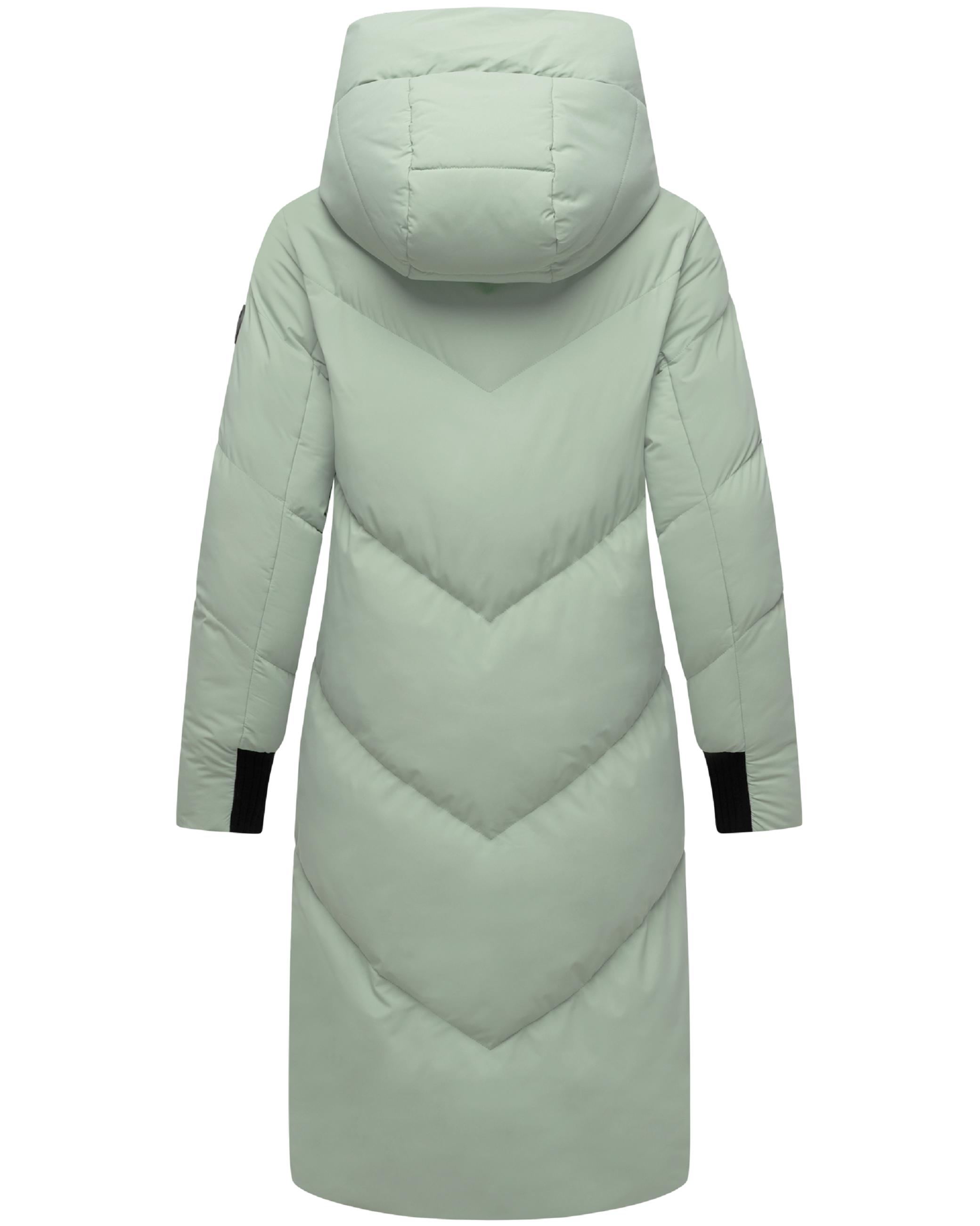 Langer Winter Steppmantel mit abnehmbarer Kapuze "Teonaa 16" Smokey Mint