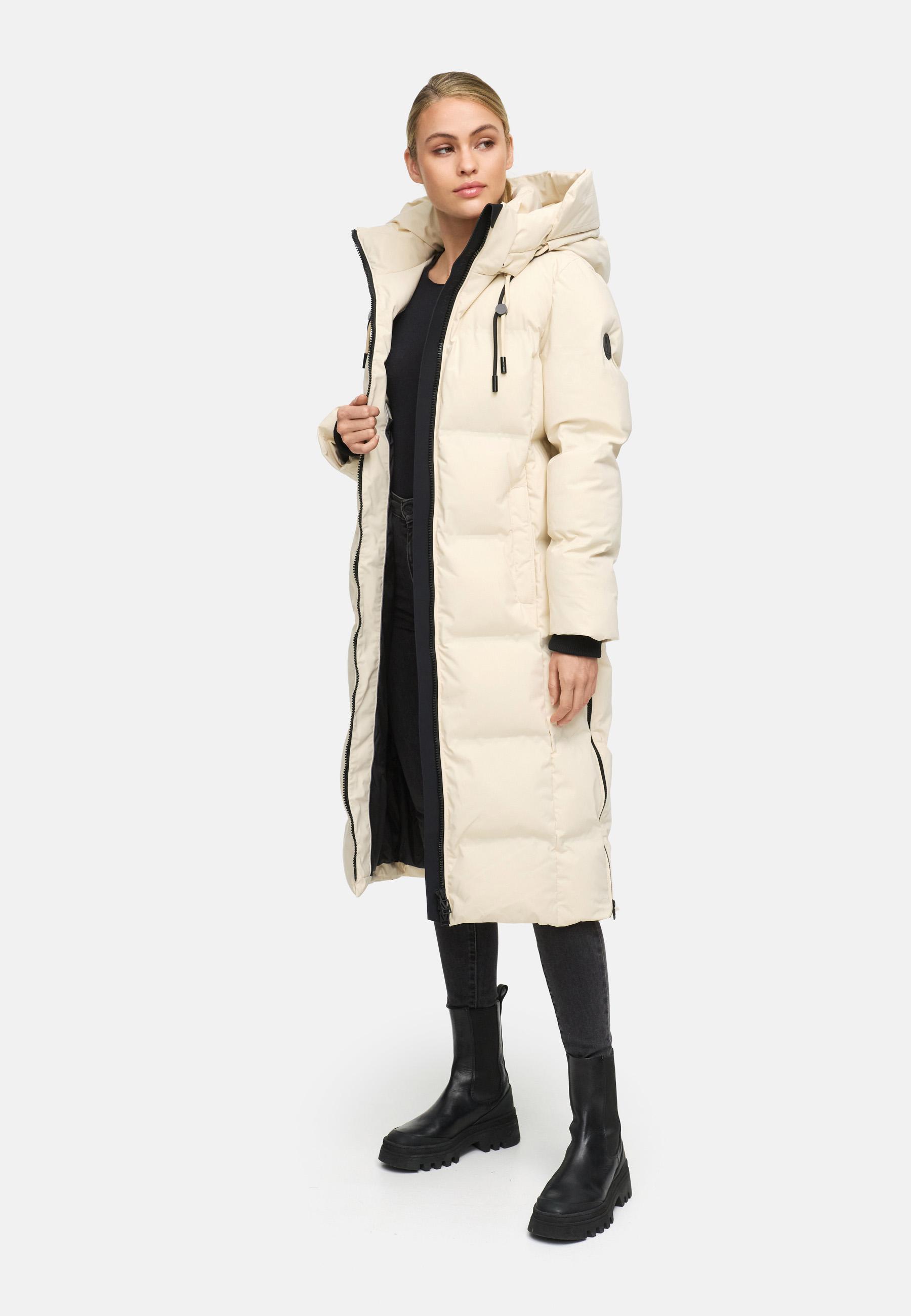 Winter Steppmantel mit Kapuze "Tikoraa 16-1" Cream