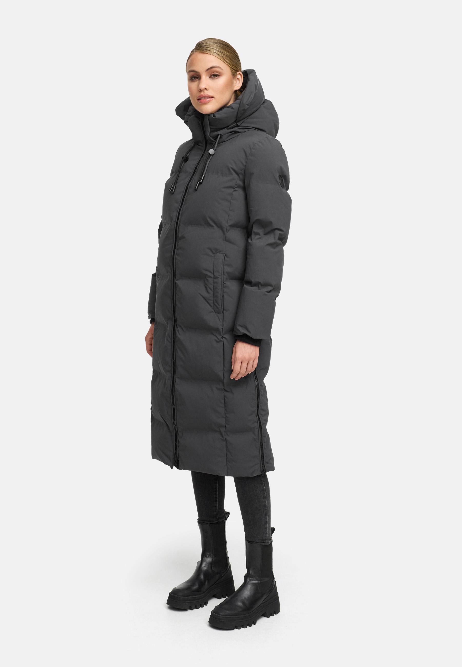 Winter Steppmantel mit Kapuze Tikoraa 16 Anthracite