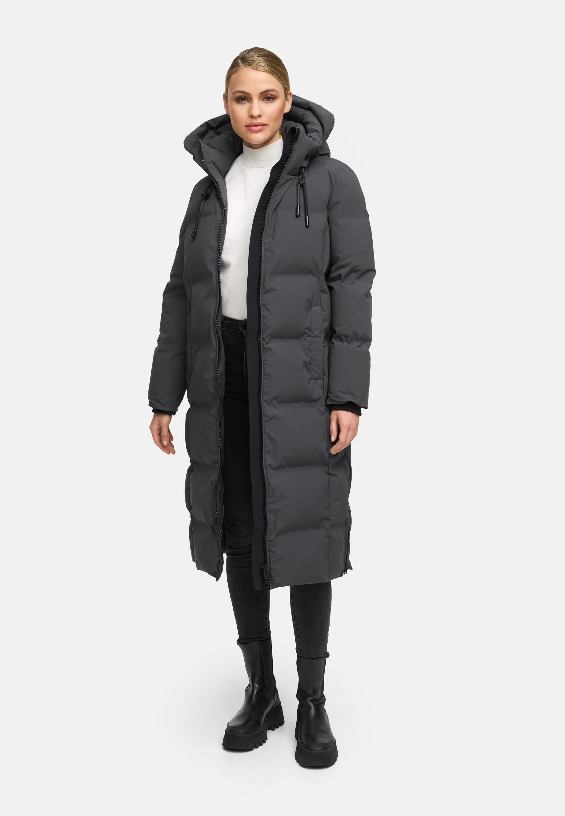 Winter Steppmantel mit Kapuze Tikoraa 16 Anthracite