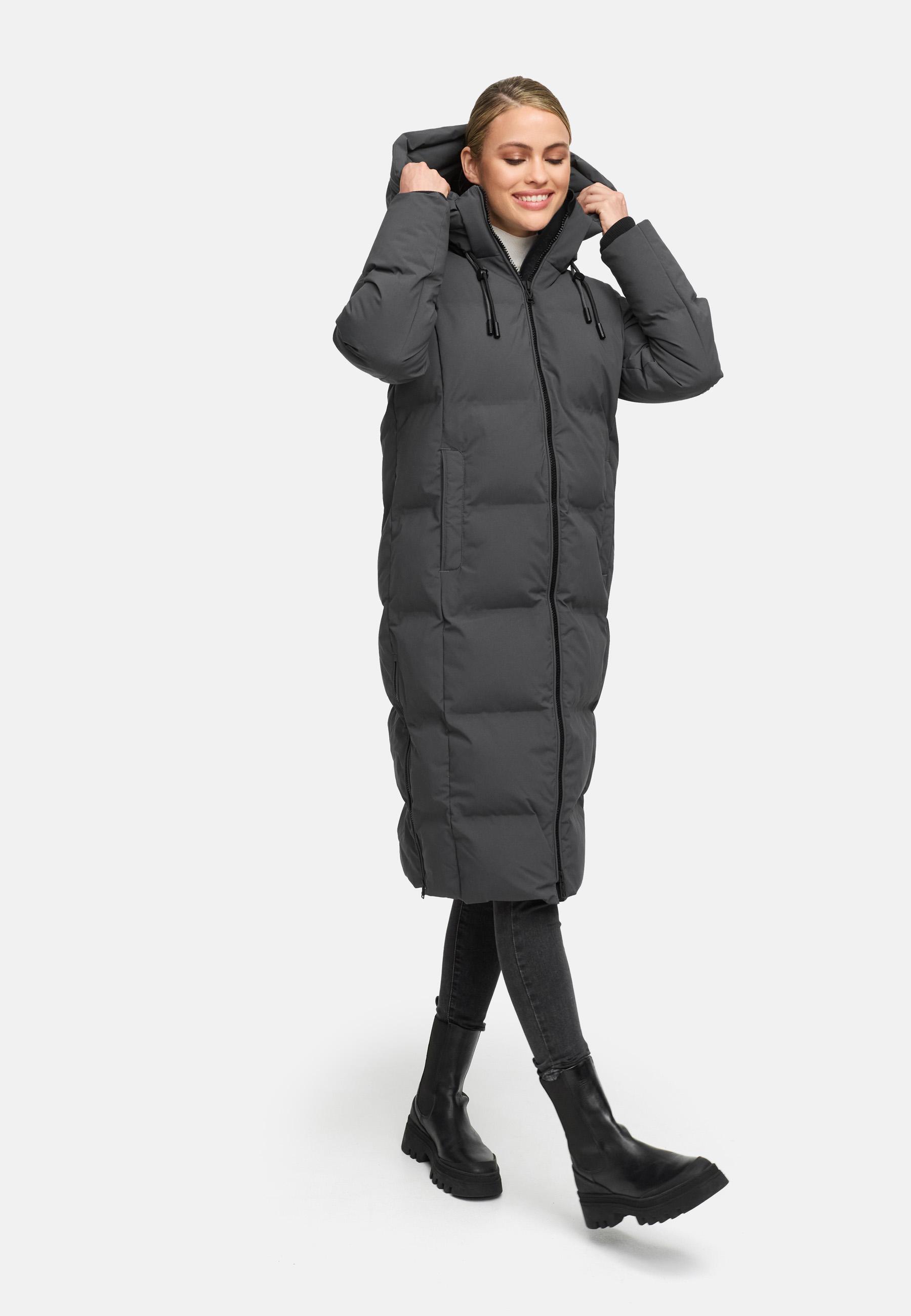 Winter Steppmantel mit Kapuze Tikoraa 16 Anthracite