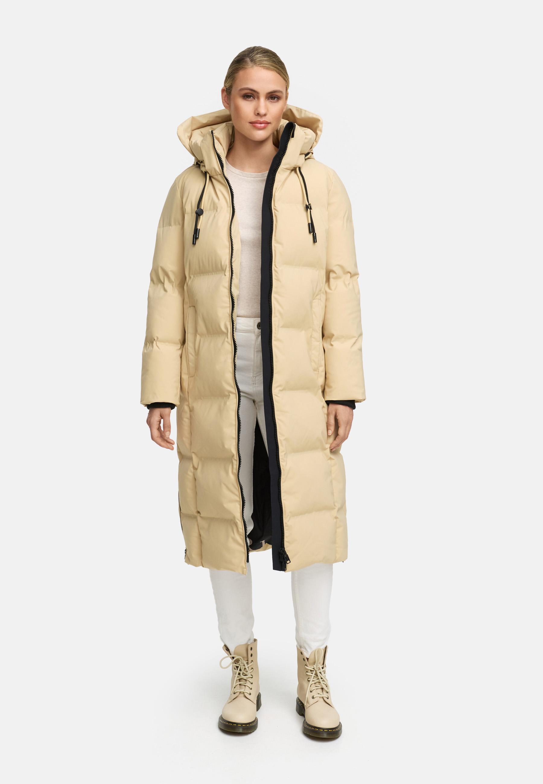 Winter Steppmantel mit Kapuze Tikoraa 16 Beige