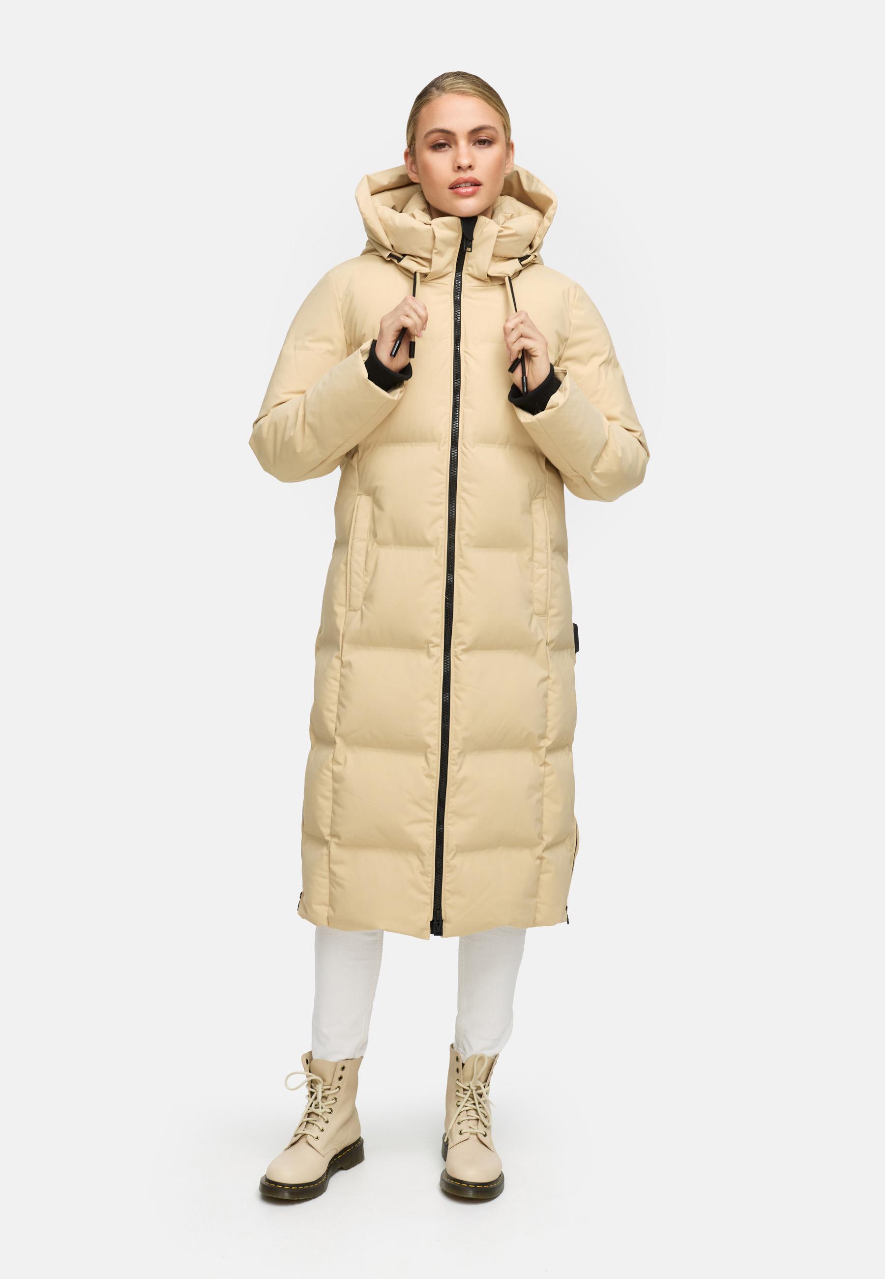 Winter Steppmantel mit Kapuze Tikoraa 16 Beige