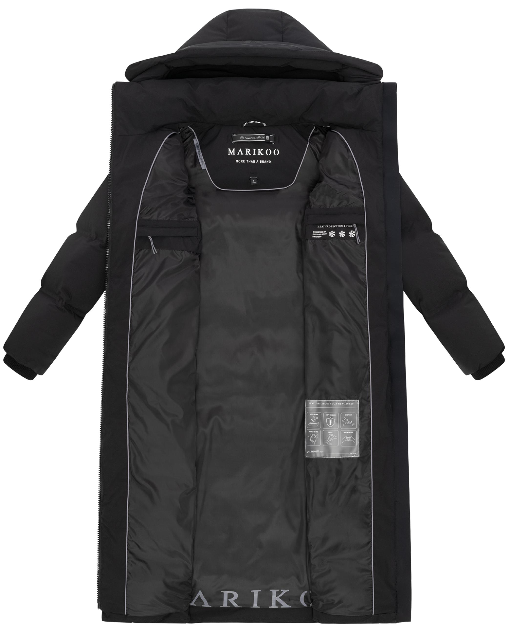Winter Steppmantel mit Kapuze Tikoraa 16 Black
