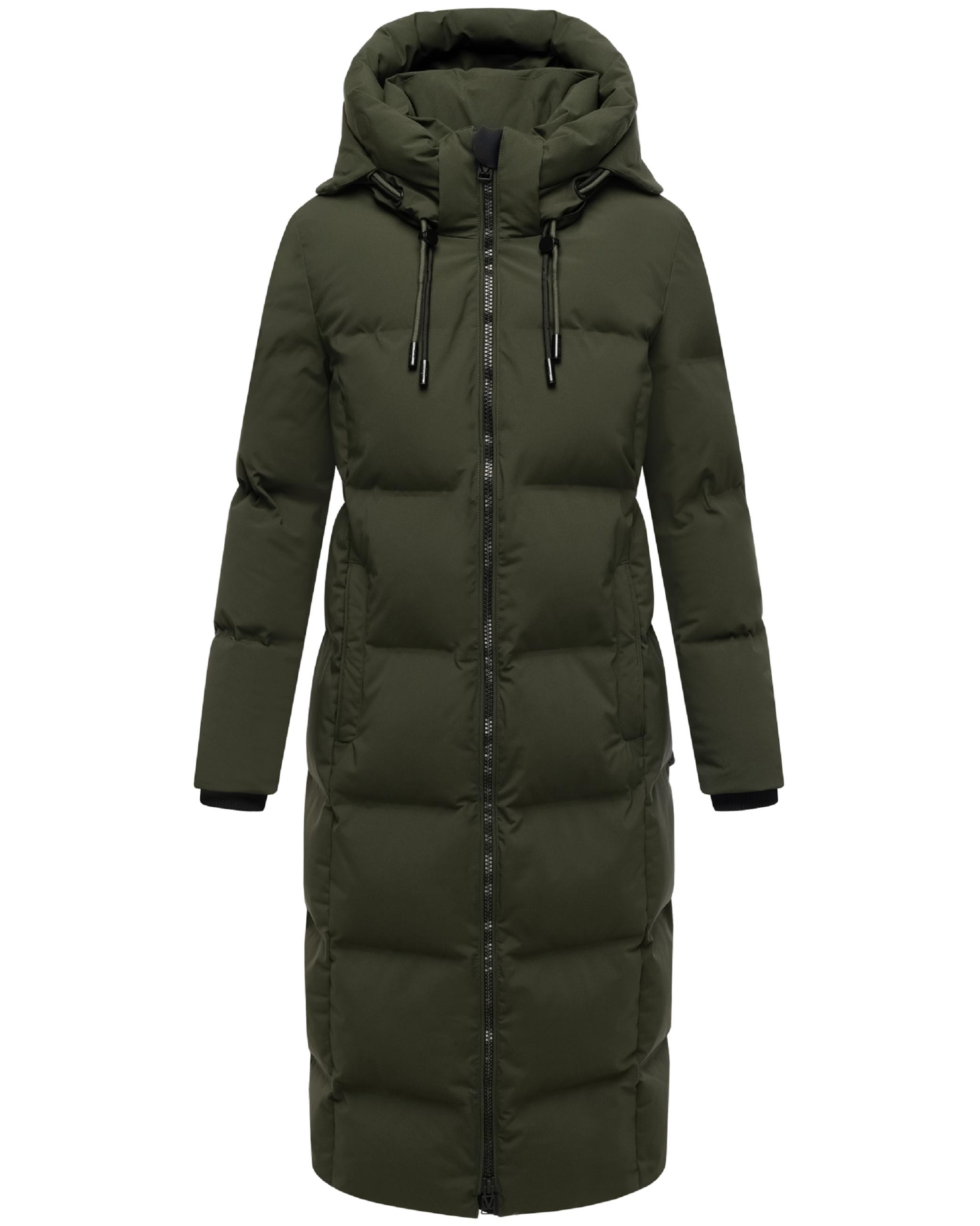 Winter Steppmantel mit Kapuze Tikoraa 16 Dark Olive