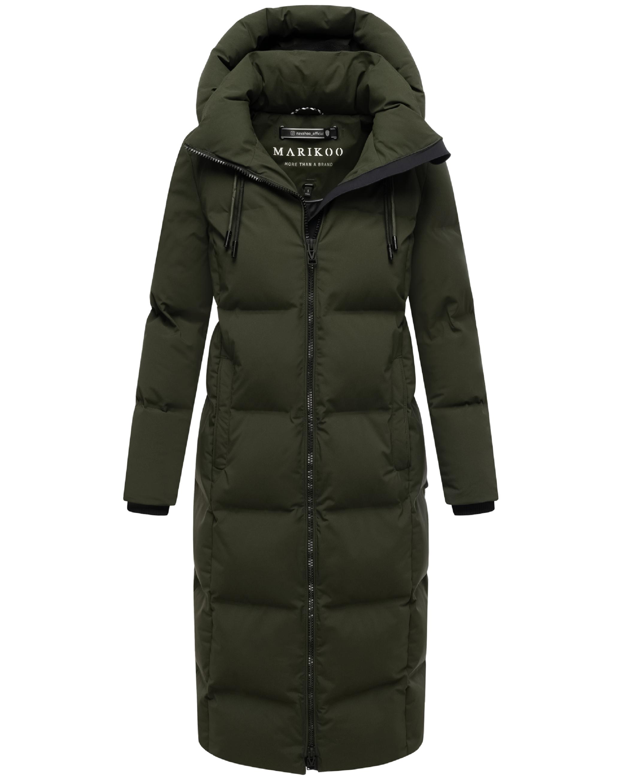 Winter Steppmantel mit Kapuze Tikoraa 16 Dark Olive