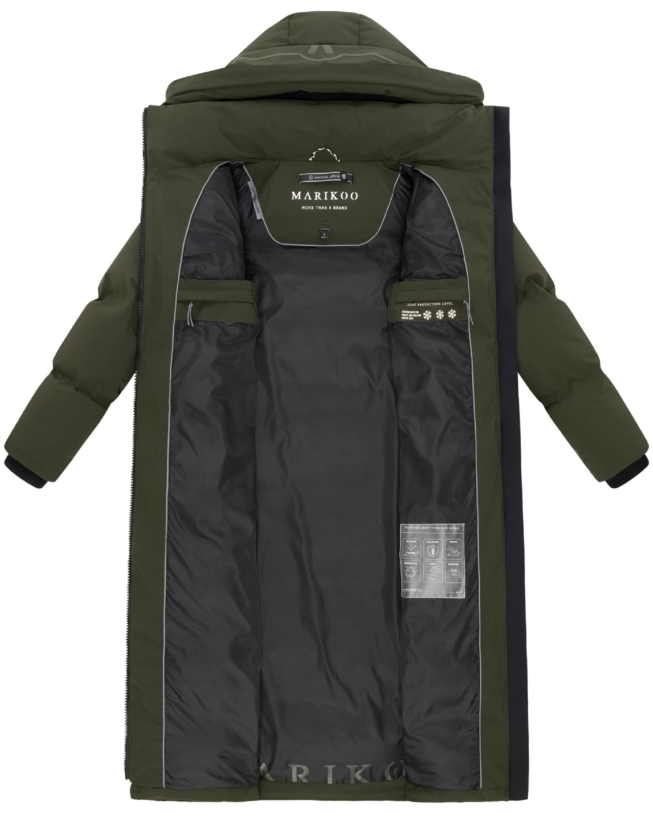 Winter Steppmantel mit Kapuze Tikoraa 16 Dark Olive