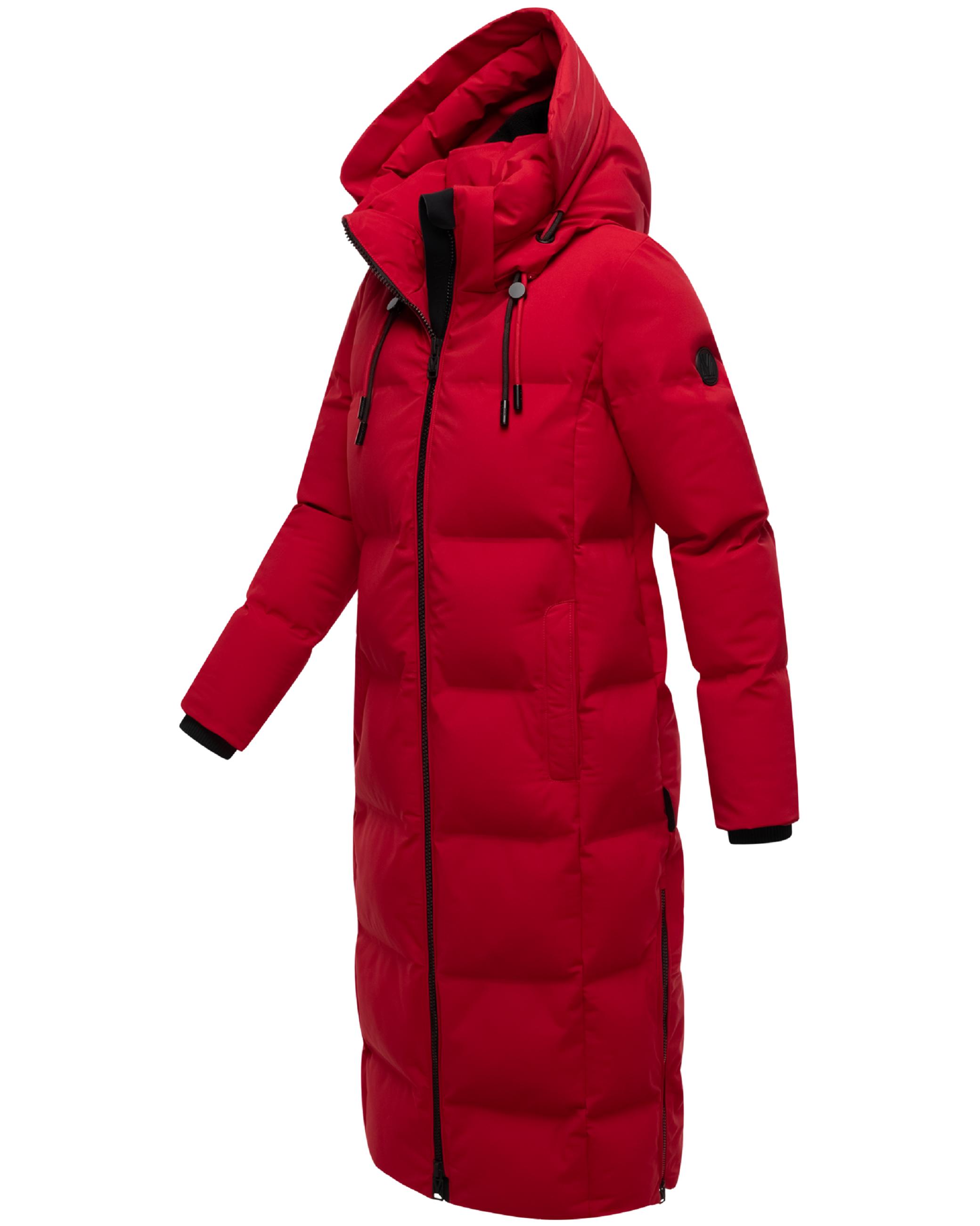 Winter Steppmantel mit Kapuze Tikoraa 16 Deep Red