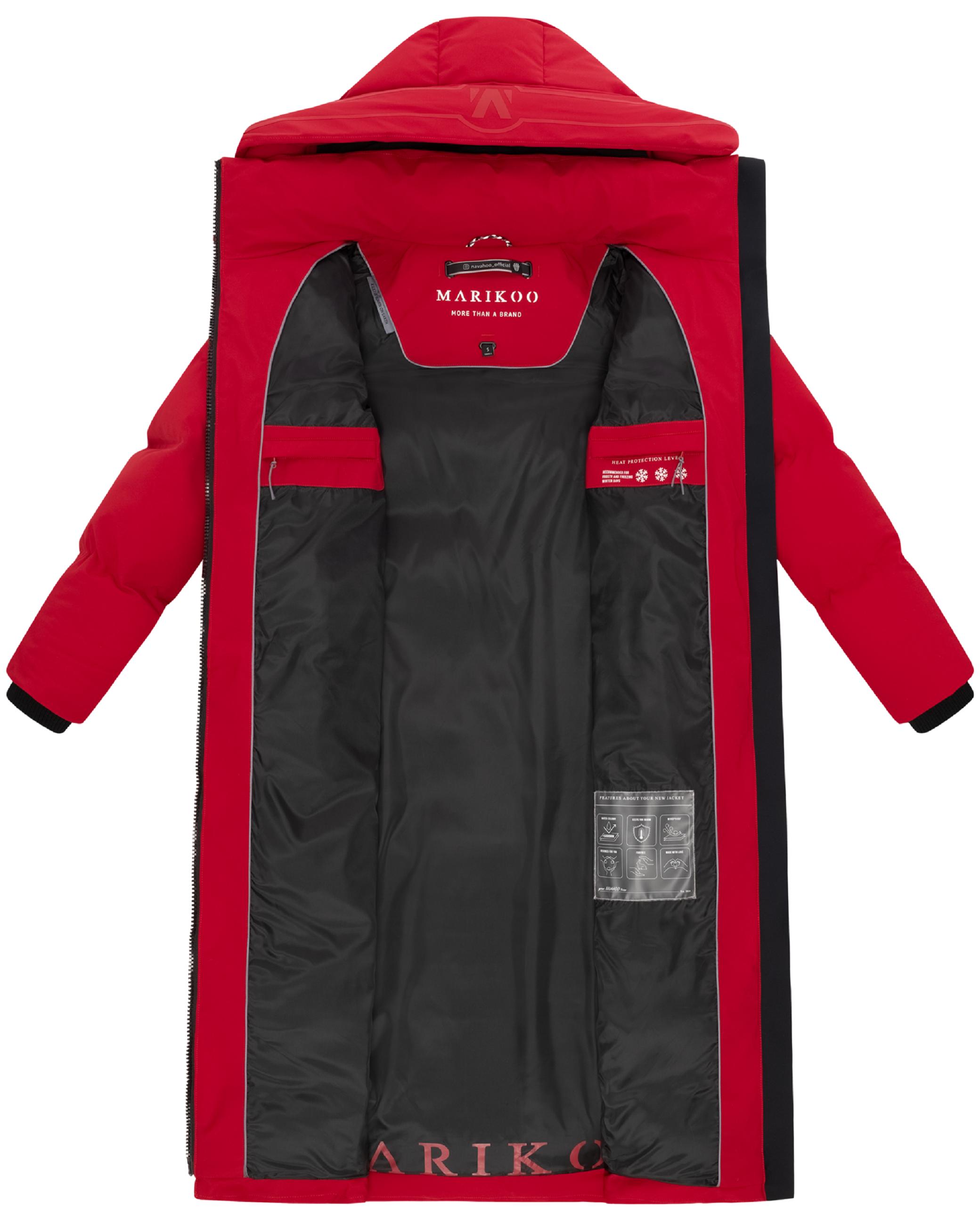 Winter Steppmantel mit Kapuze Tikoraa 16 Deep Red
