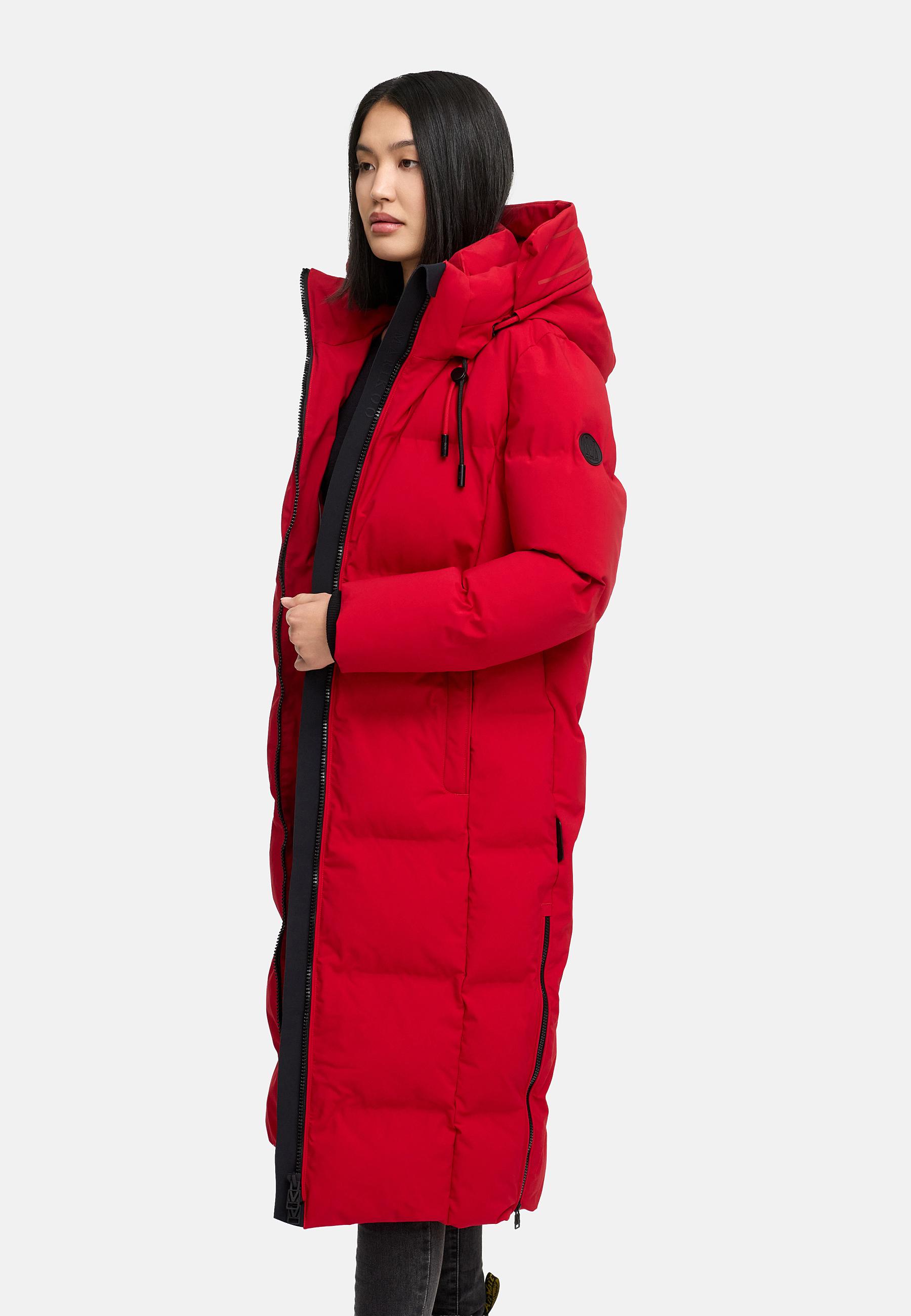 Winter Steppmantel mit Kapuze Tikoraa 16 Deep Red