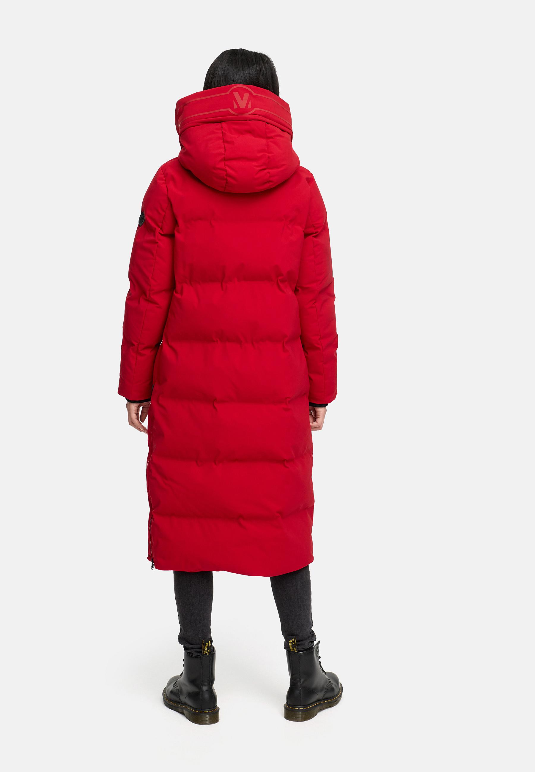Winter Steppmantel mit Kapuze Tikoraa 16 Deep Red