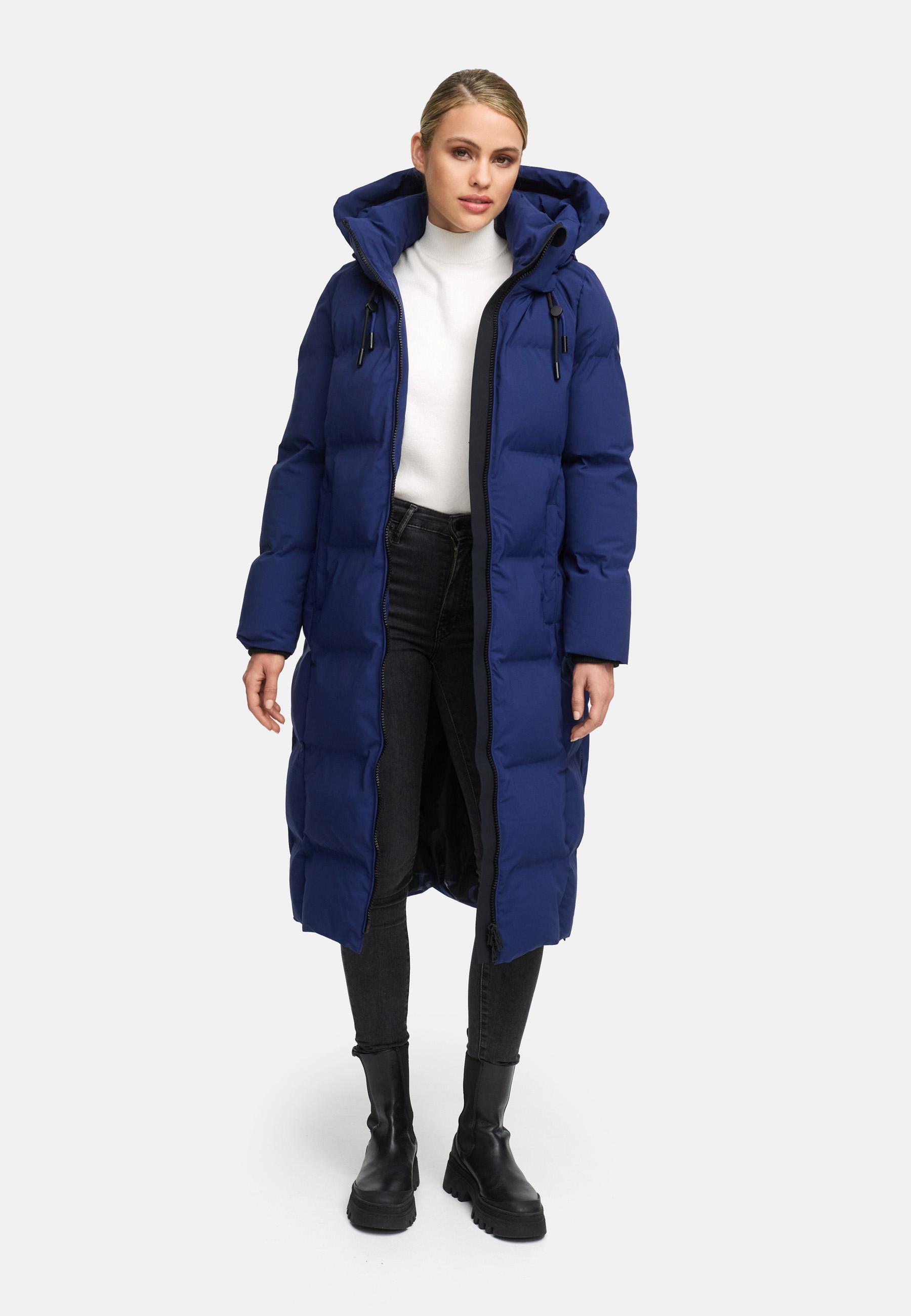 Winter Steppmantel mit Kapuze Tikoraa 16 Navy