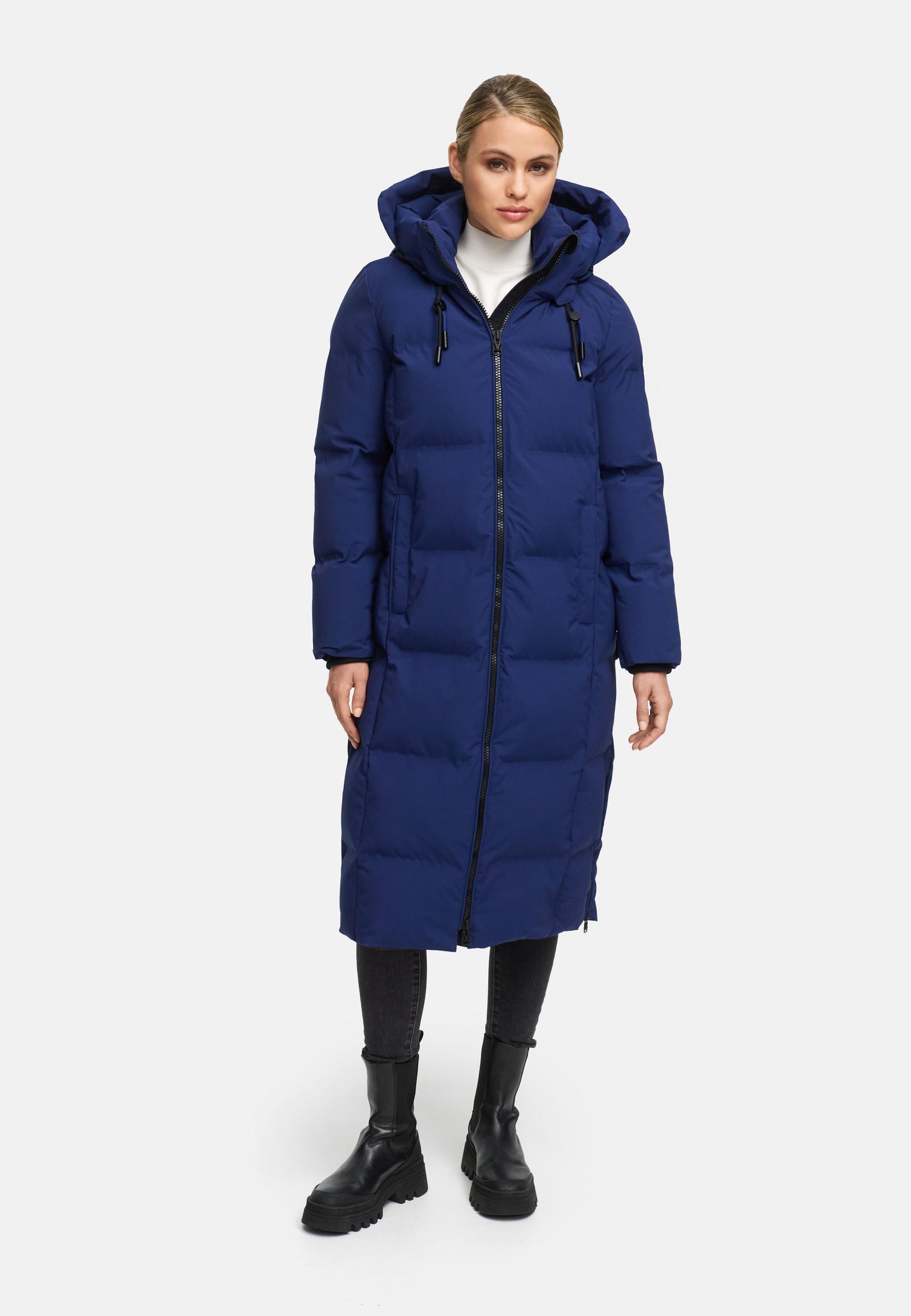Winter Steppmantel mit Kapuze Tikoraa 16 Navy