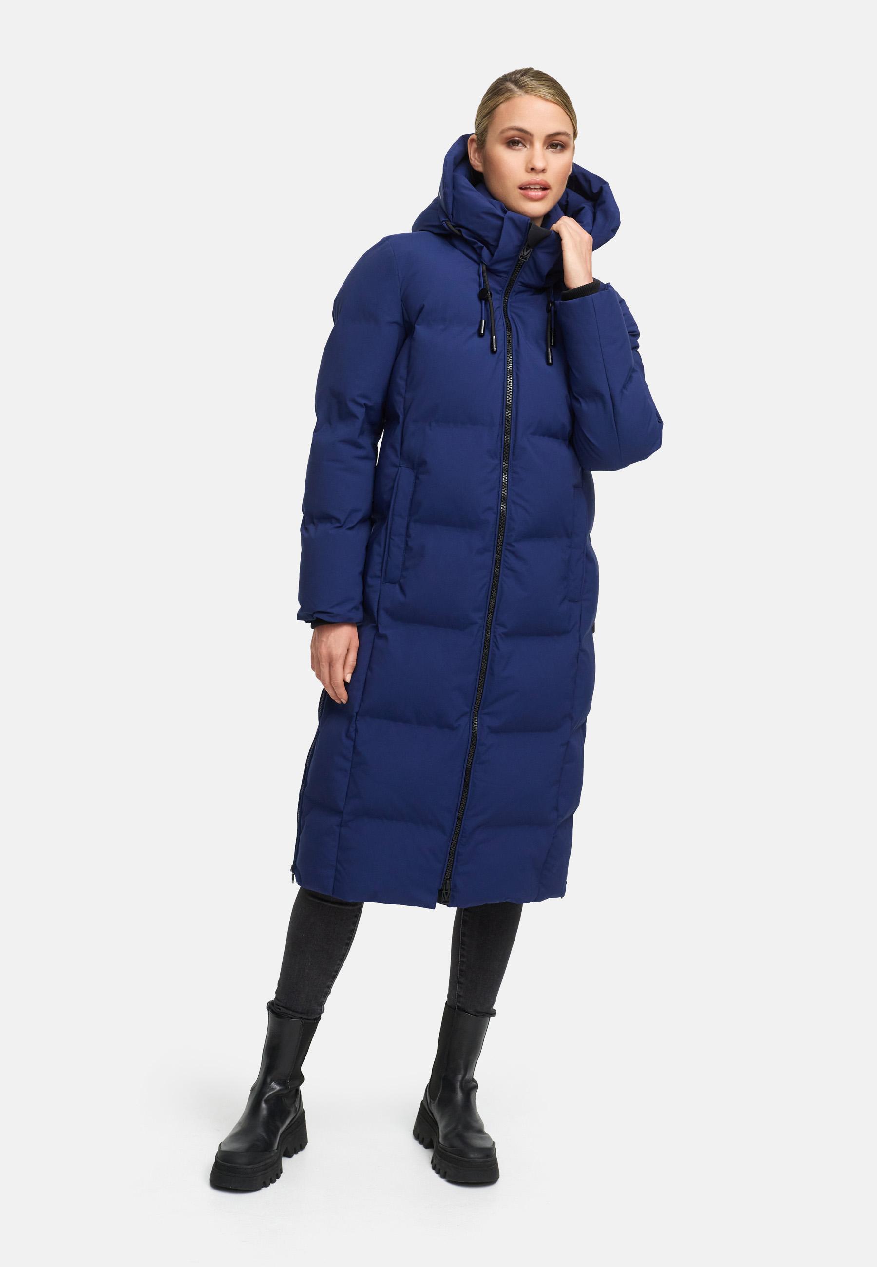 Winter Steppmantel mit Kapuze Tikoraa 16 Navy