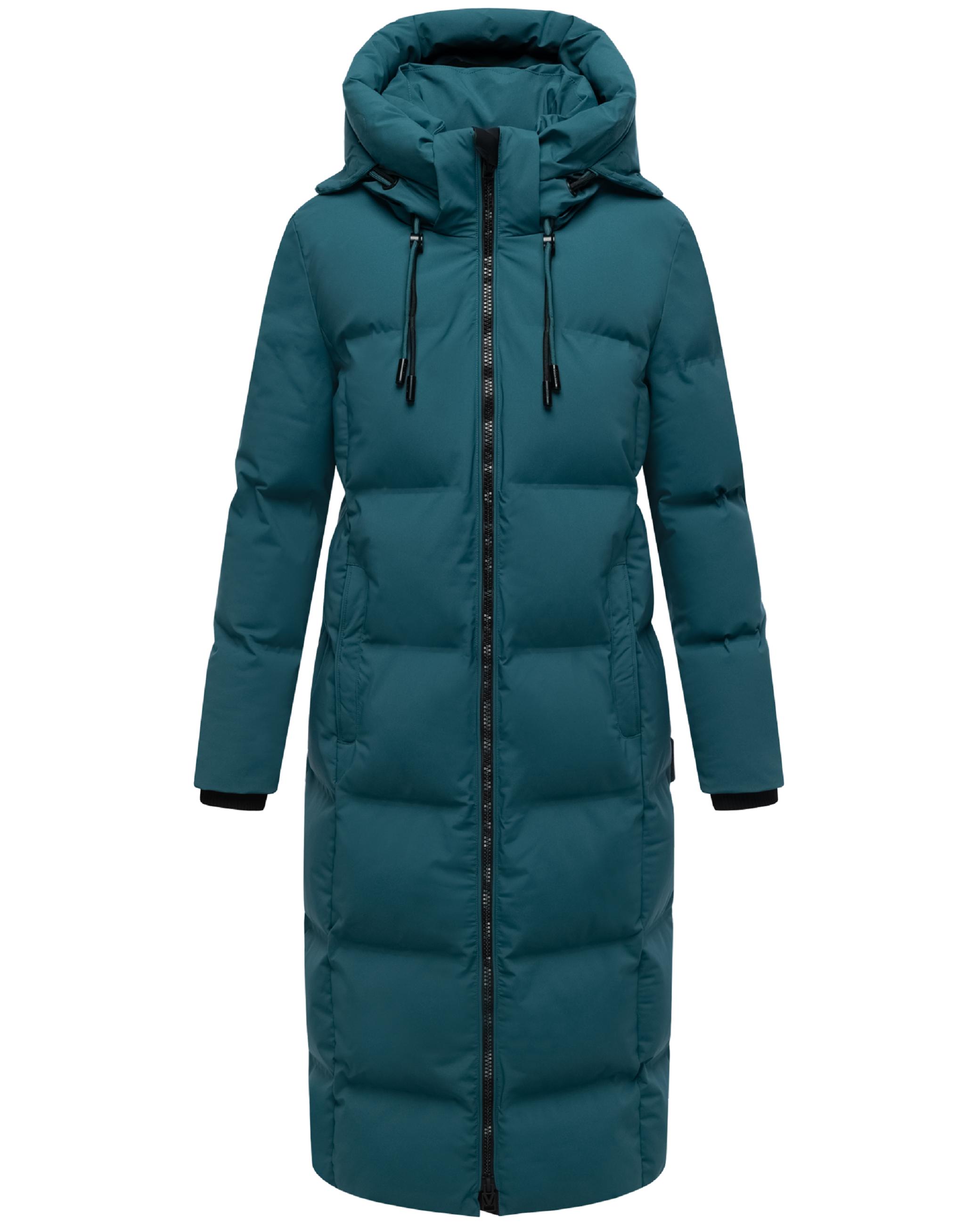 Winter Steppmantel mit Kapuze Tikoraa 16 Ocean Green