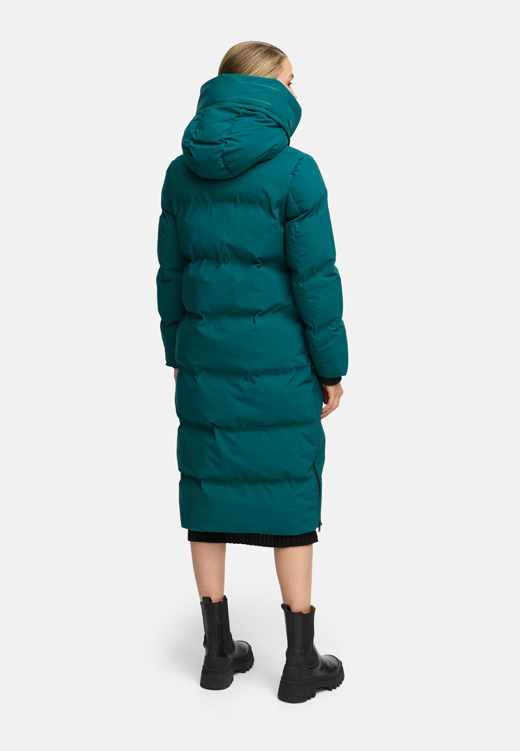 Winter Steppmantel mit Kapuze Tikoraa 16 Ocean Green