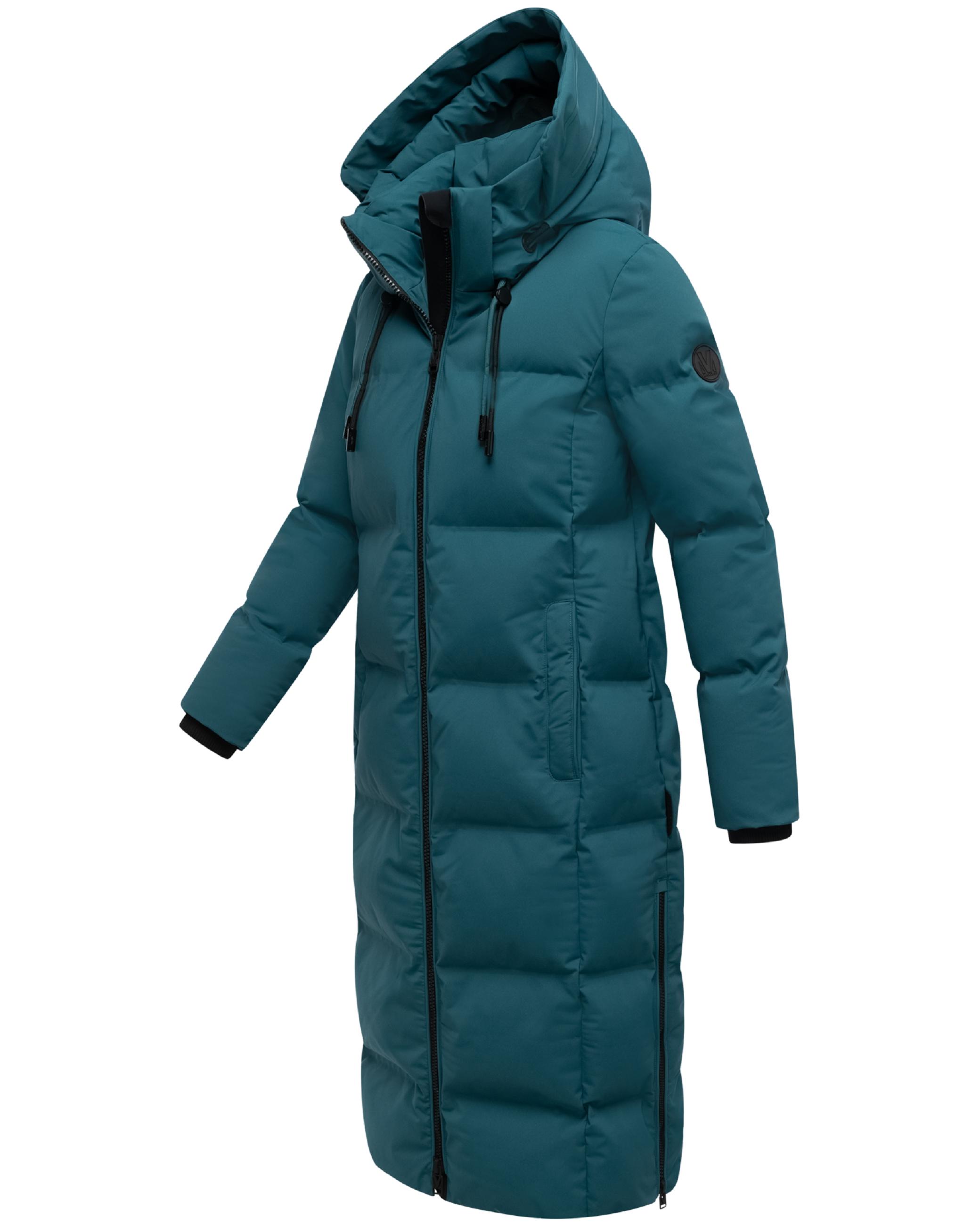 Winter Steppmantel mit Kapuze Tikoraa 16 Ocean Green