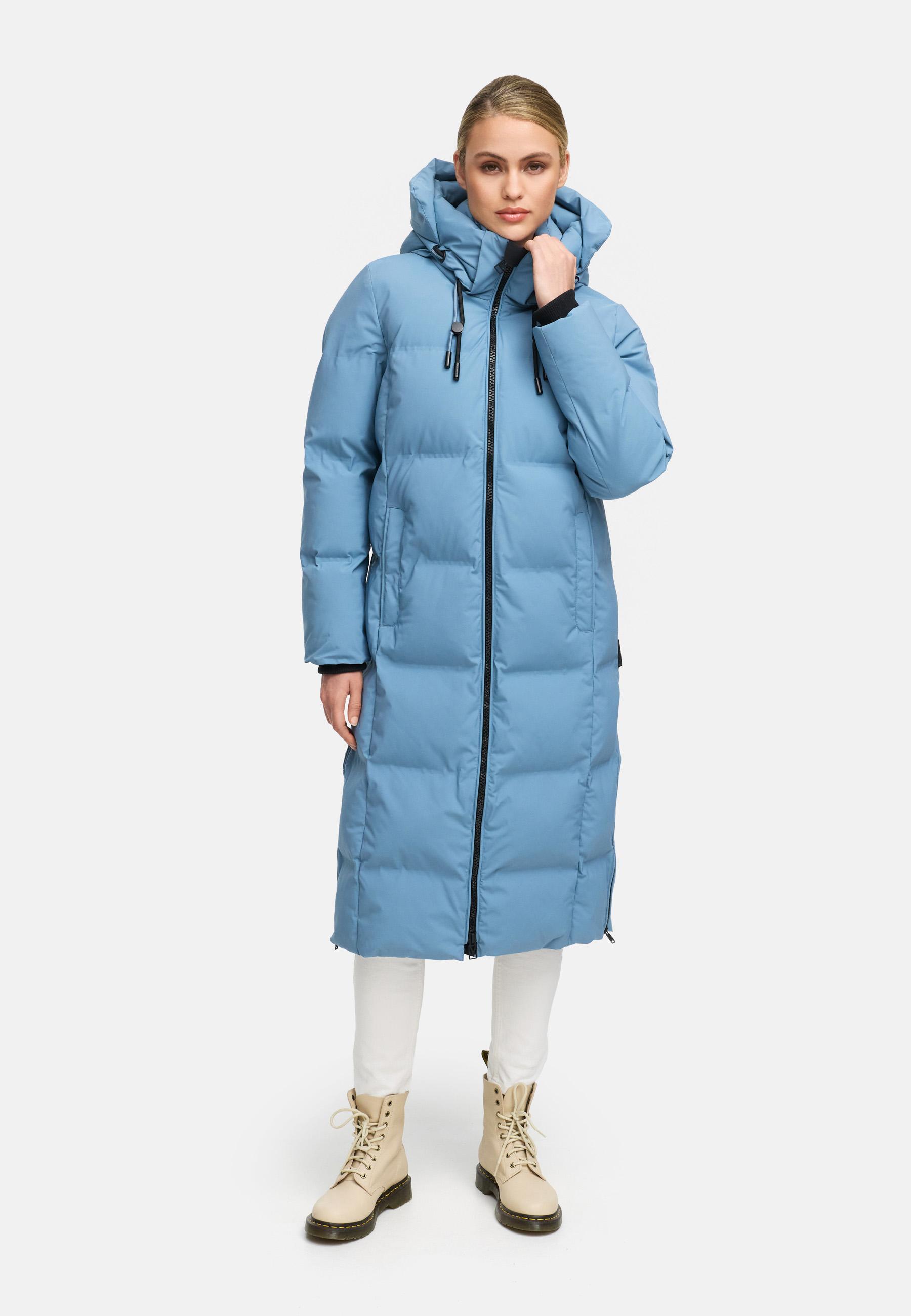 Winter Steppmantel mit Kapuze Tikoraa 16 Powder Blue