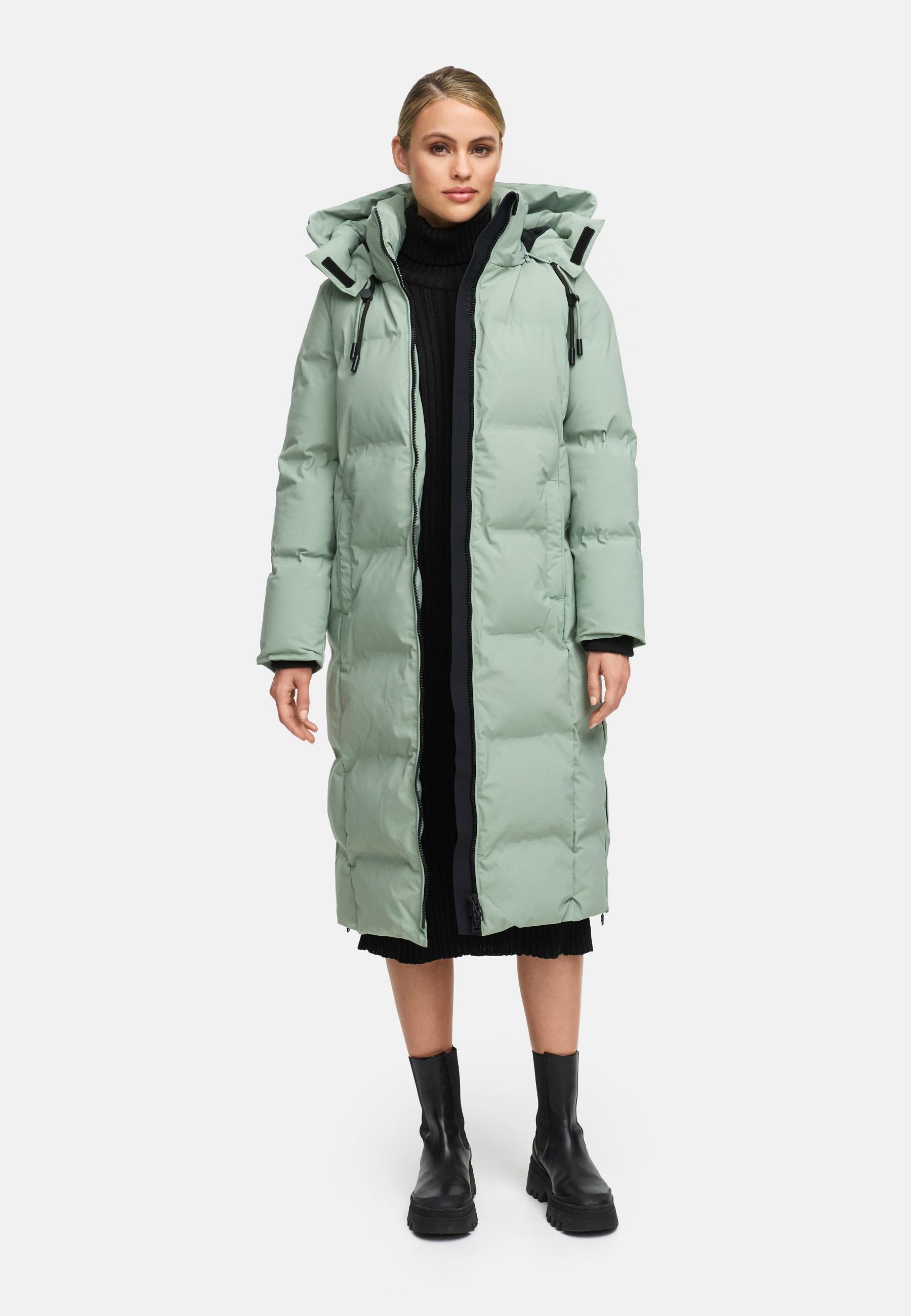 Winter Steppmantel mit Kapuze Tikoraa 16 Smokey Mint